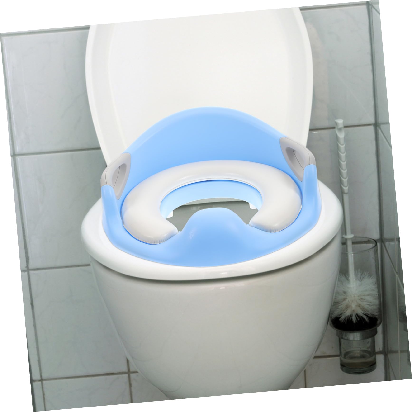 Asiento Wc Infantil con Asas Antideslizantes Reductor para Niñas Protección Respaldo Estable Fácil Limpieza Diseño Colorido para Entrenamiento de Baño