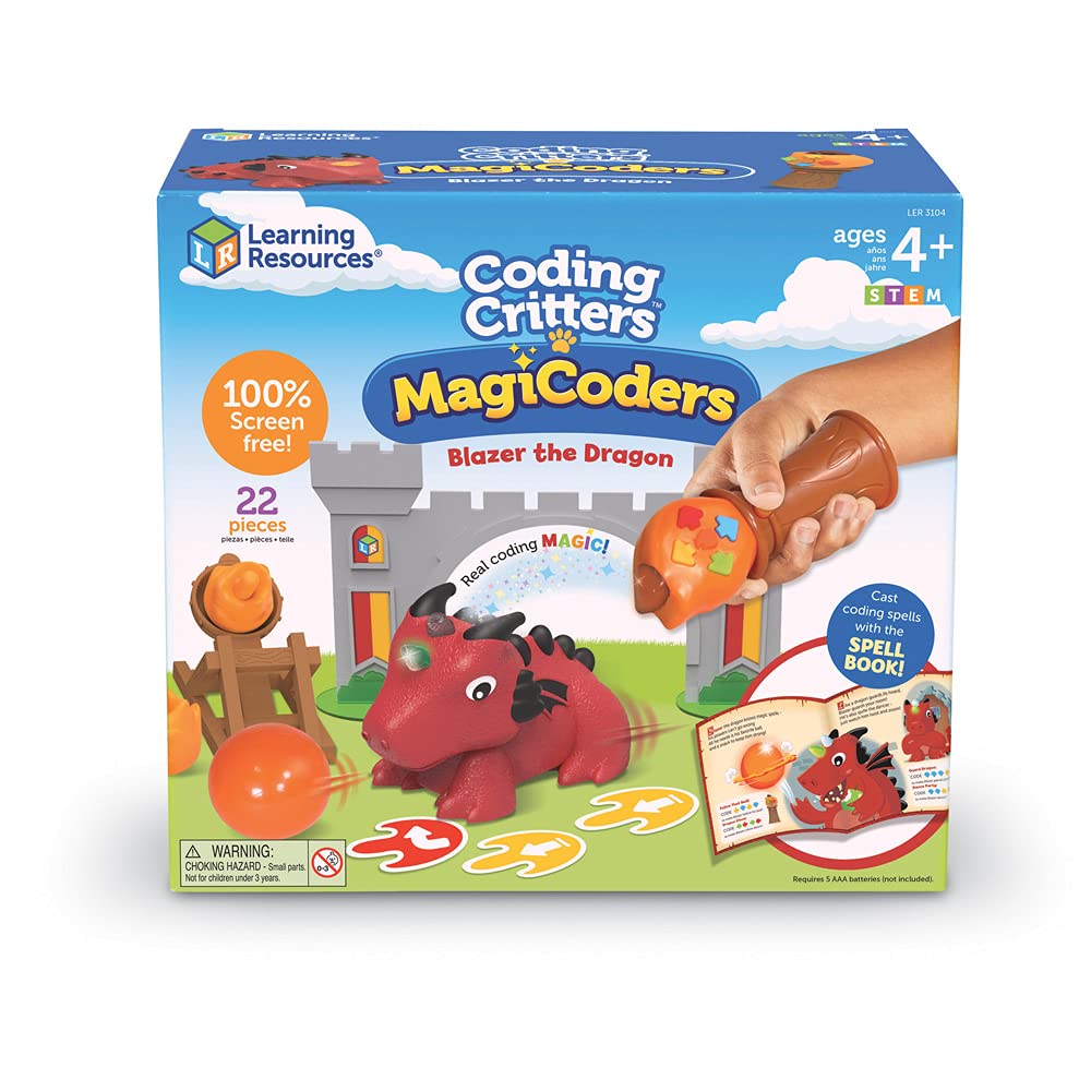 Learning Resources Coding Critters MagiCoders, Blazer Il Dragone, Giocattoli di Programmazione, Gioco STEM dai 4 Anni, per la Classe, Regali per Bambini di 3-5 Anni, Bambino e Bambine
