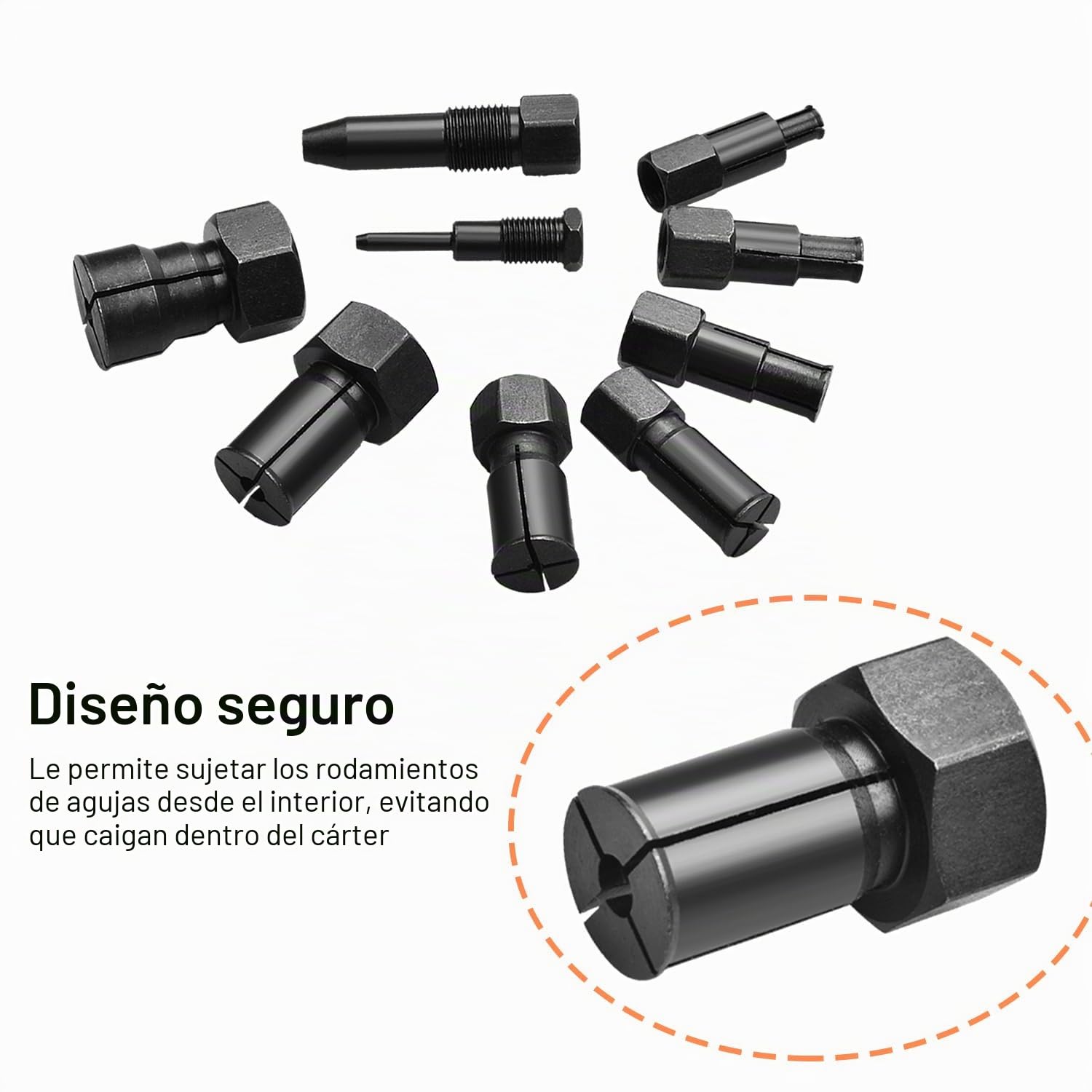 Kit de 10 Piezas Extractor de Rodamientos Interiores Ciegos para Motocicleta Juego de Herramientas de Extracción de Rodamientos Interiores para Motocicleta 8-25MM