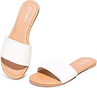 FITORY Women's Slide Sandals Fashion Round Toe With Classic Single Strap Slippers for Beach Size Size 6-11