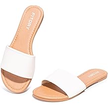 Sandalias deslizantes de mujer con punta redonda de moda y zapatillas cl&aacute;sicas de una sola correa para playa Talla 6-11