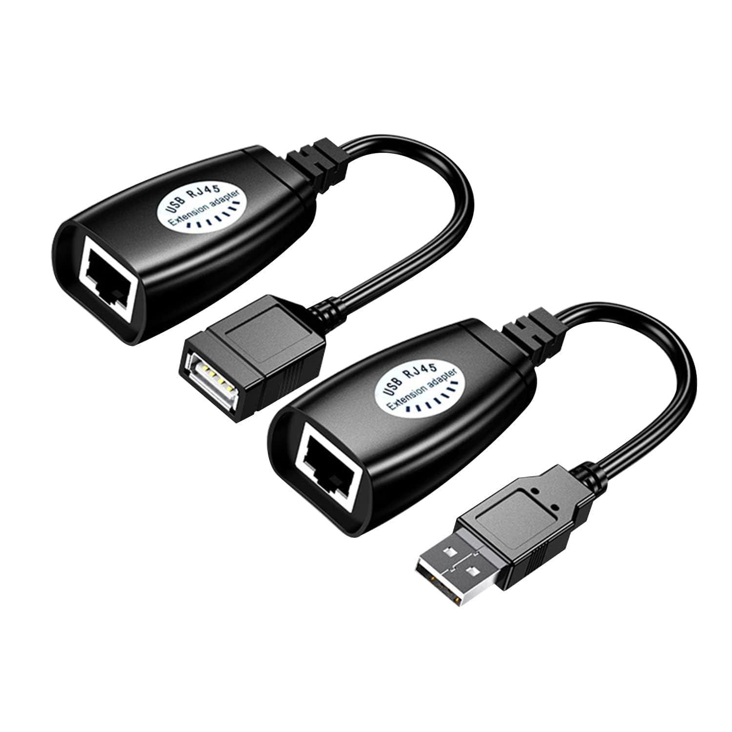 bkc usb (male) (female) to rj45 adapter set-usb to rj45 lan extension adapter over cat5/ cat5e/ cat6 cable