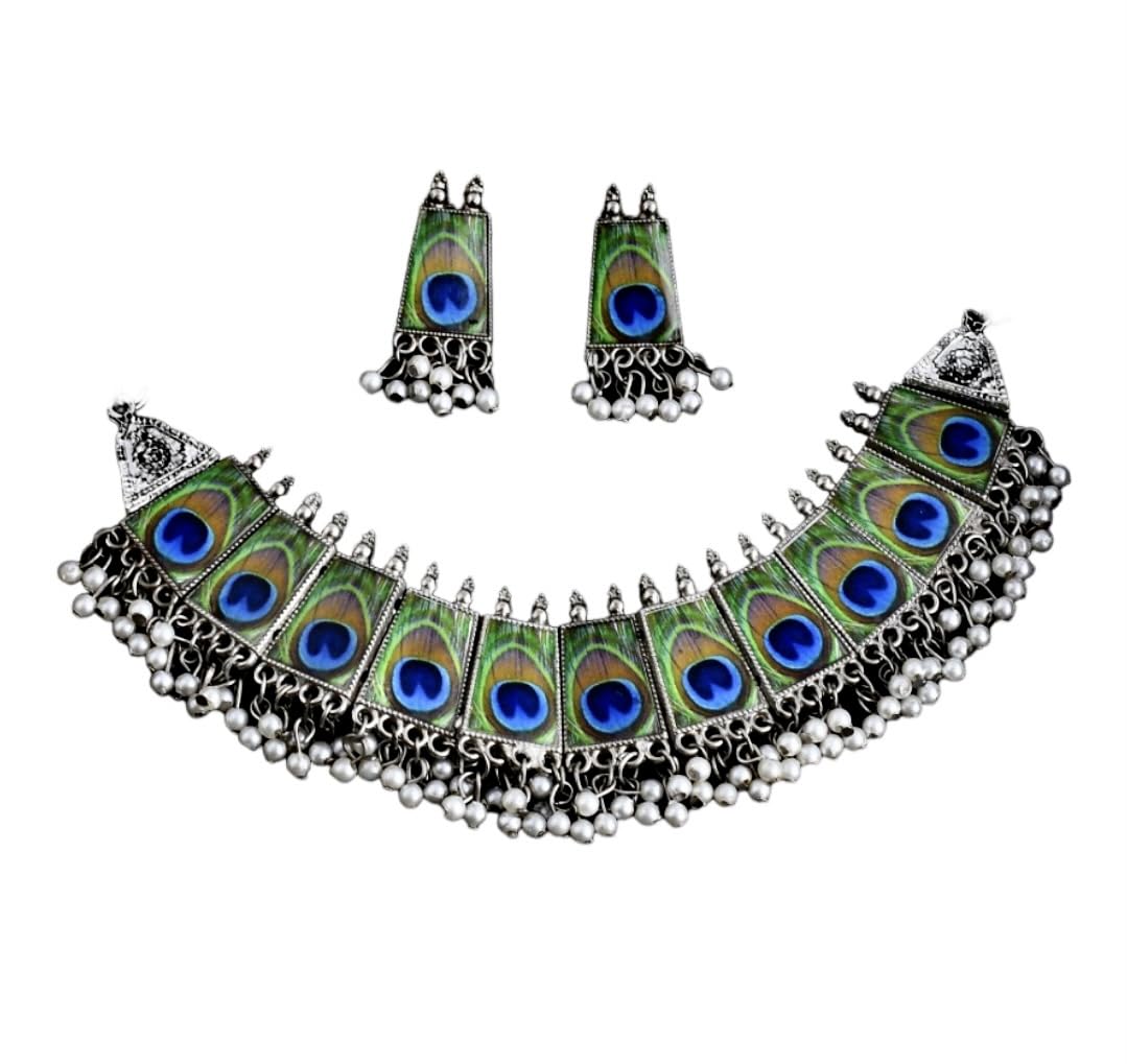 Luckshay Creations Afghani Jewellery Oxidised Choker Necklace Set for Women and Girls (B0CKRZFRNG) Amazon Price History, Amazon Price Tracker
