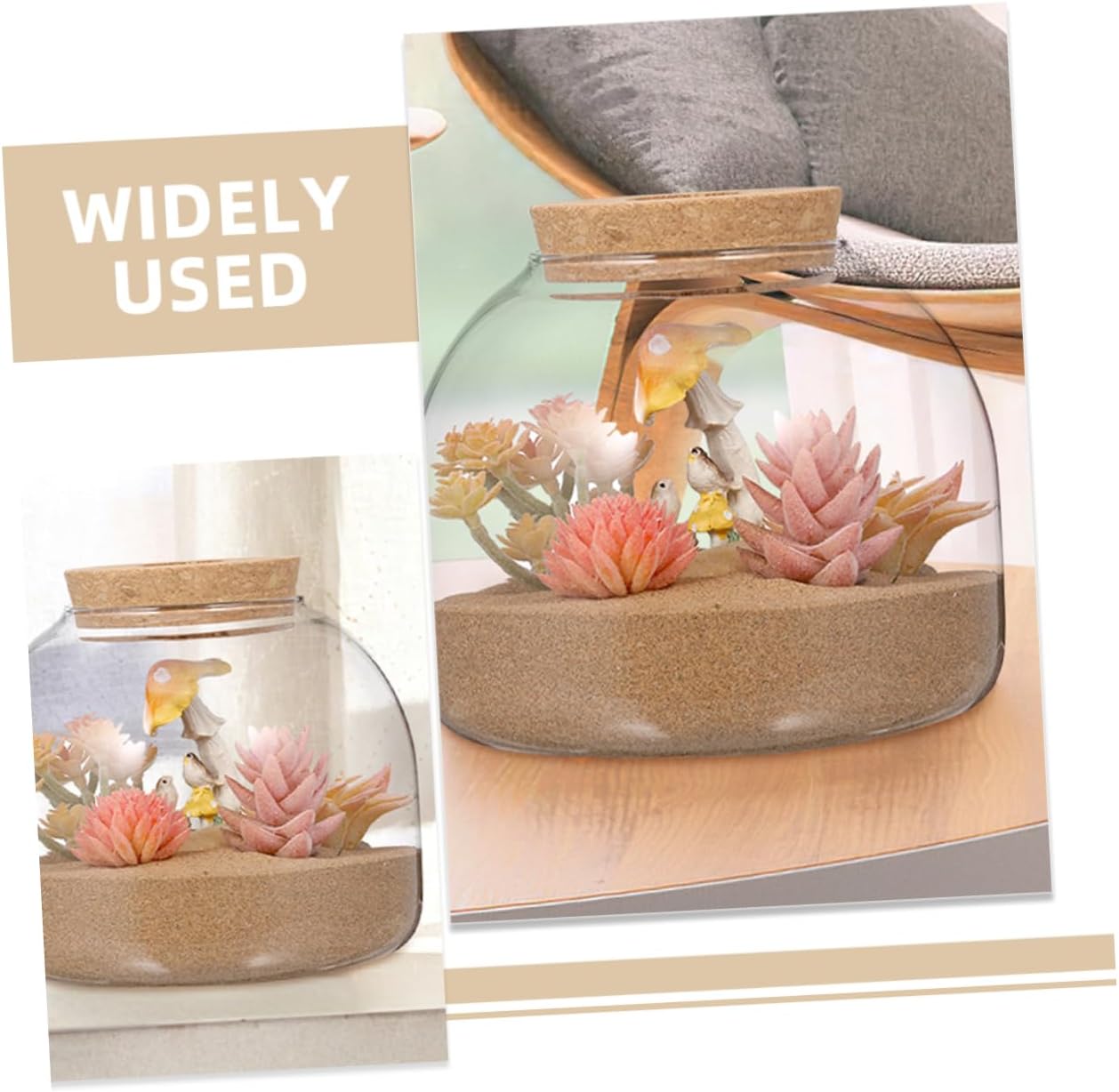 2pcs Glass Terrarium Planter Bottle for Landscape Decoration Glass for Indoor Plants Compact Design for Home Party Use
