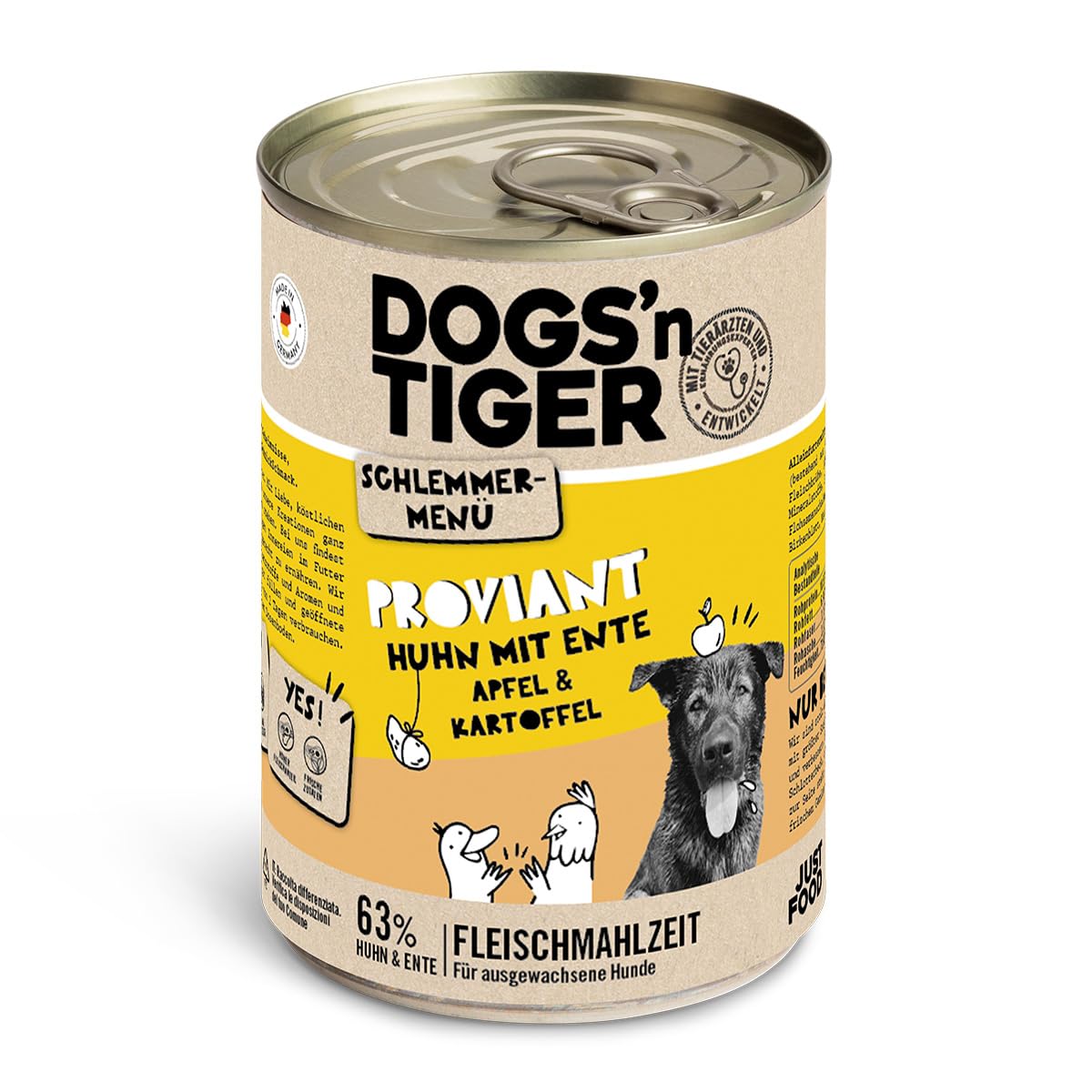 Dogs'n Tiger Adult Premium natvoer voor honden, maaltijd