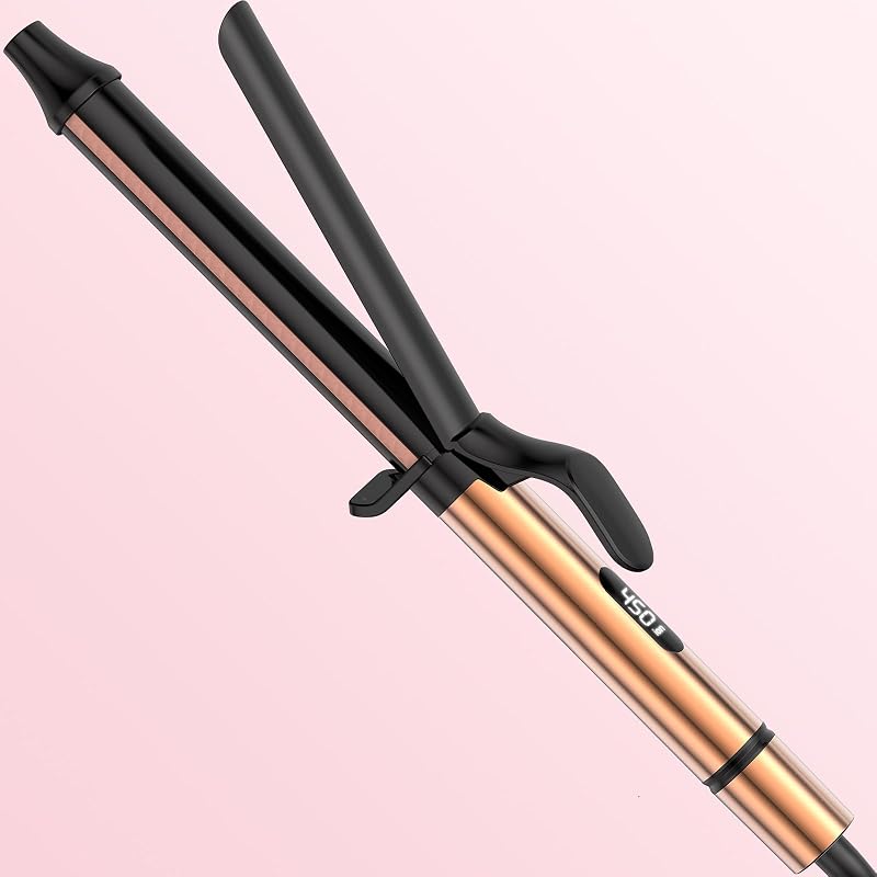 Dual Voltage Curling Iron - 1.25 Inch Curling Iron, 6.7" Extra Long Barrel Curling Iron for Long Hair, Ceramic Tourmaline Hair Curler for Loose Curls and Beach Waves, 8 Heat Settings | 6.7" Extra Long Barrel Curling Iron for Long Hair, Ceramic Tourmaline Hair Curler for Loose Curls, 8 Heat Settings