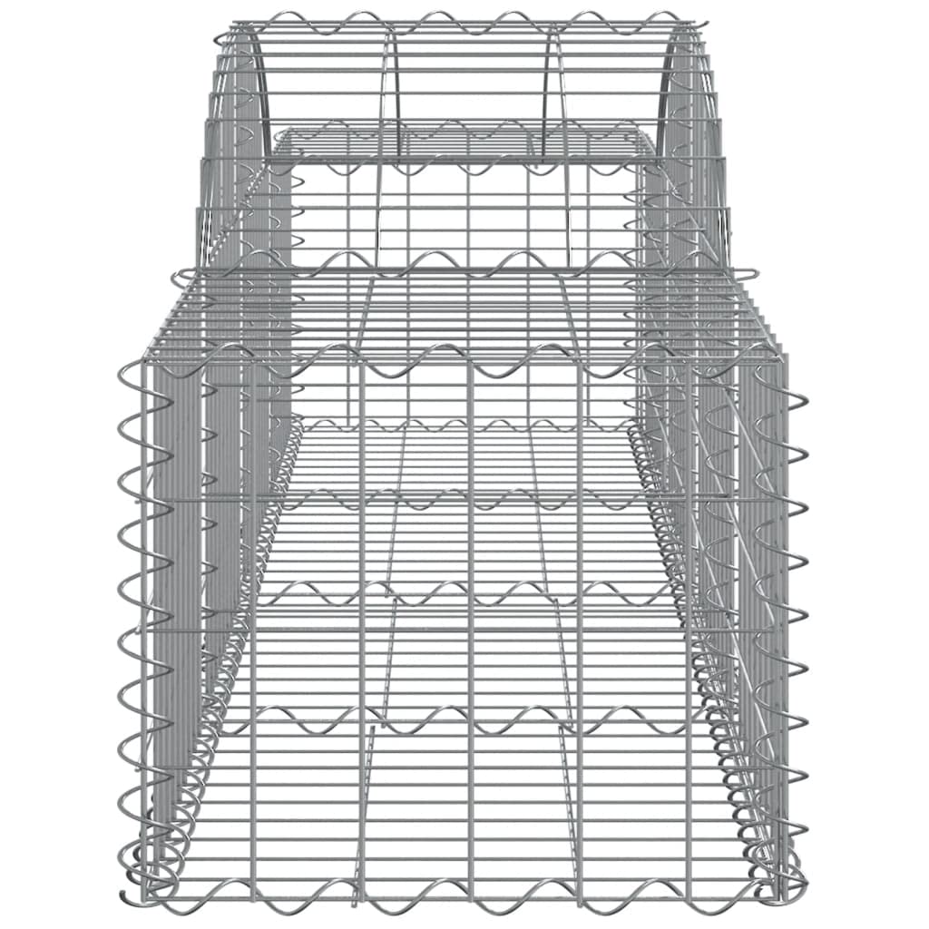 Gaviones con arco alto, 200 x 50 x 40/60 cm, hierro galvanizado, 20 unidades | Cestas de piedra resistentes para exteriores. La barrera decorativa y acústica de jardín para terraza y patio trasero.