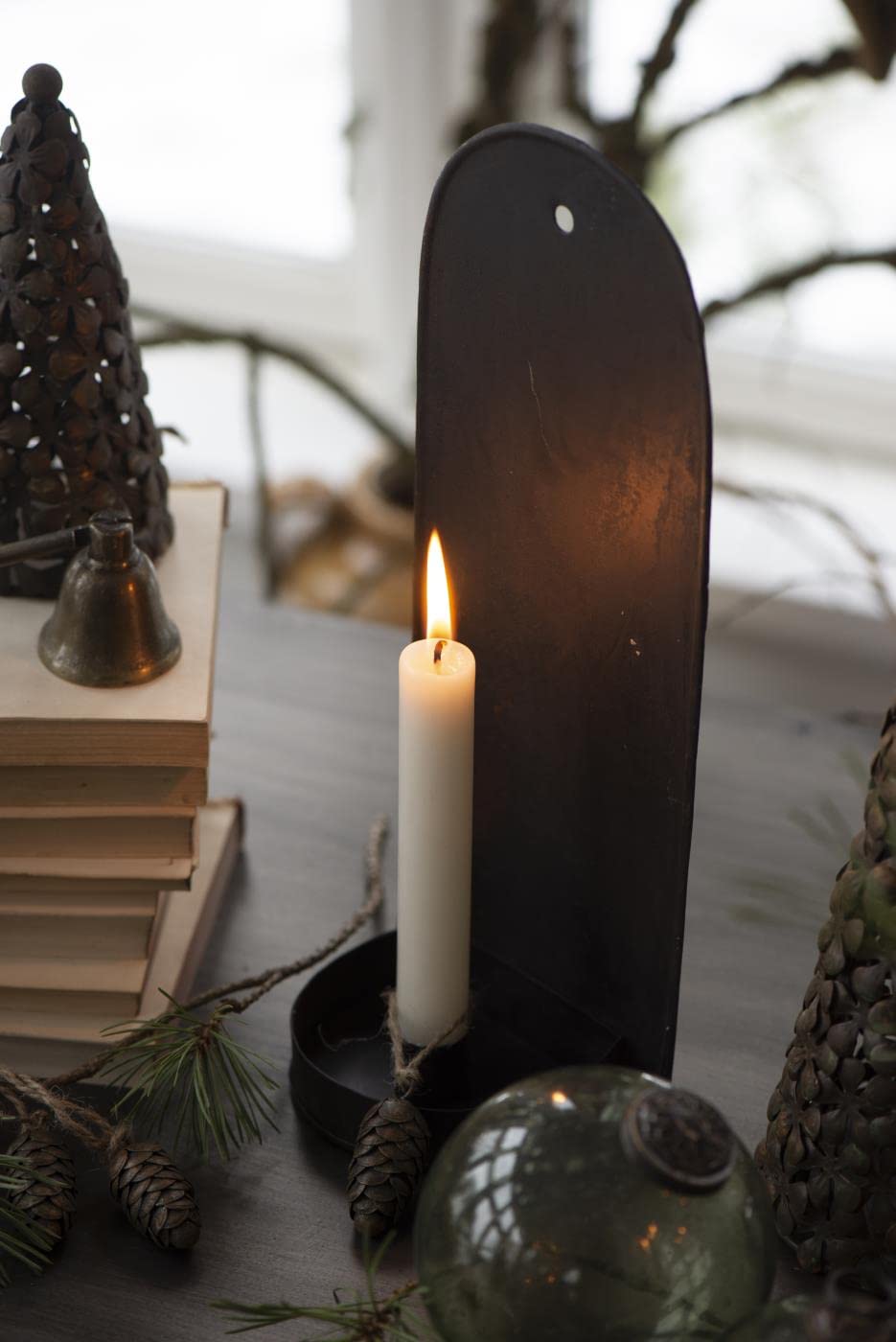 Candele Rustiche Da Tavolo - Confezione Da 6 Pezzi, Altezza 18 Cm, Durata 8 Ore, Colore Rosa Antico - Foto 2