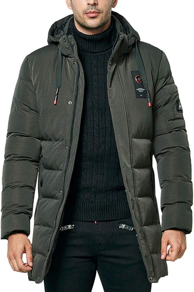 Down Jacket Men Autumn Winter Hooded Button Pocket Jacket Men Feast