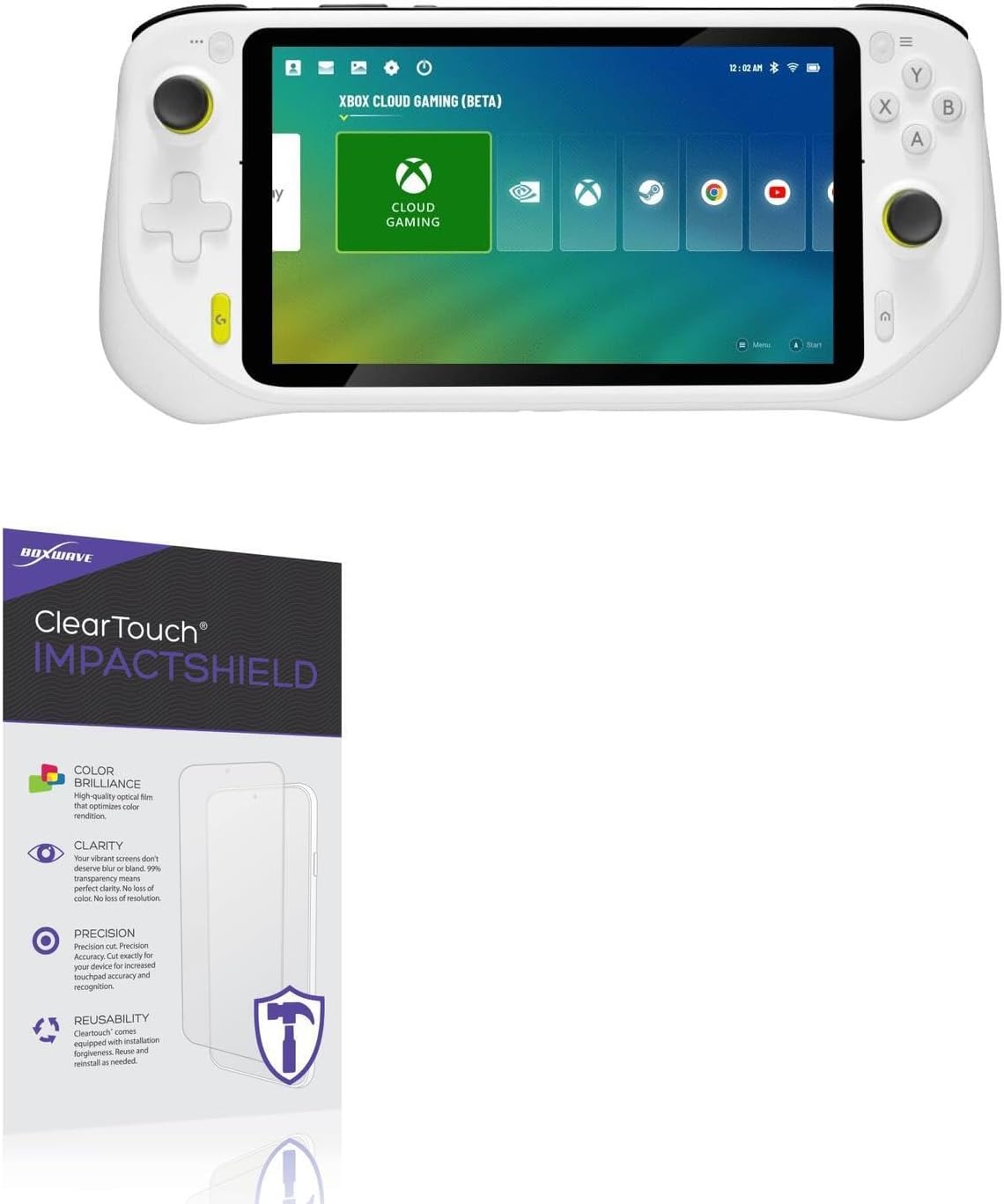 BoxWave Screen Protector Compatible with Logitech G Cloud Gaming Handheld 940-000198 (7 in) - ClearTouch ImpactShield (2-Pack), Impenetrable Screen Protector Flexible Film