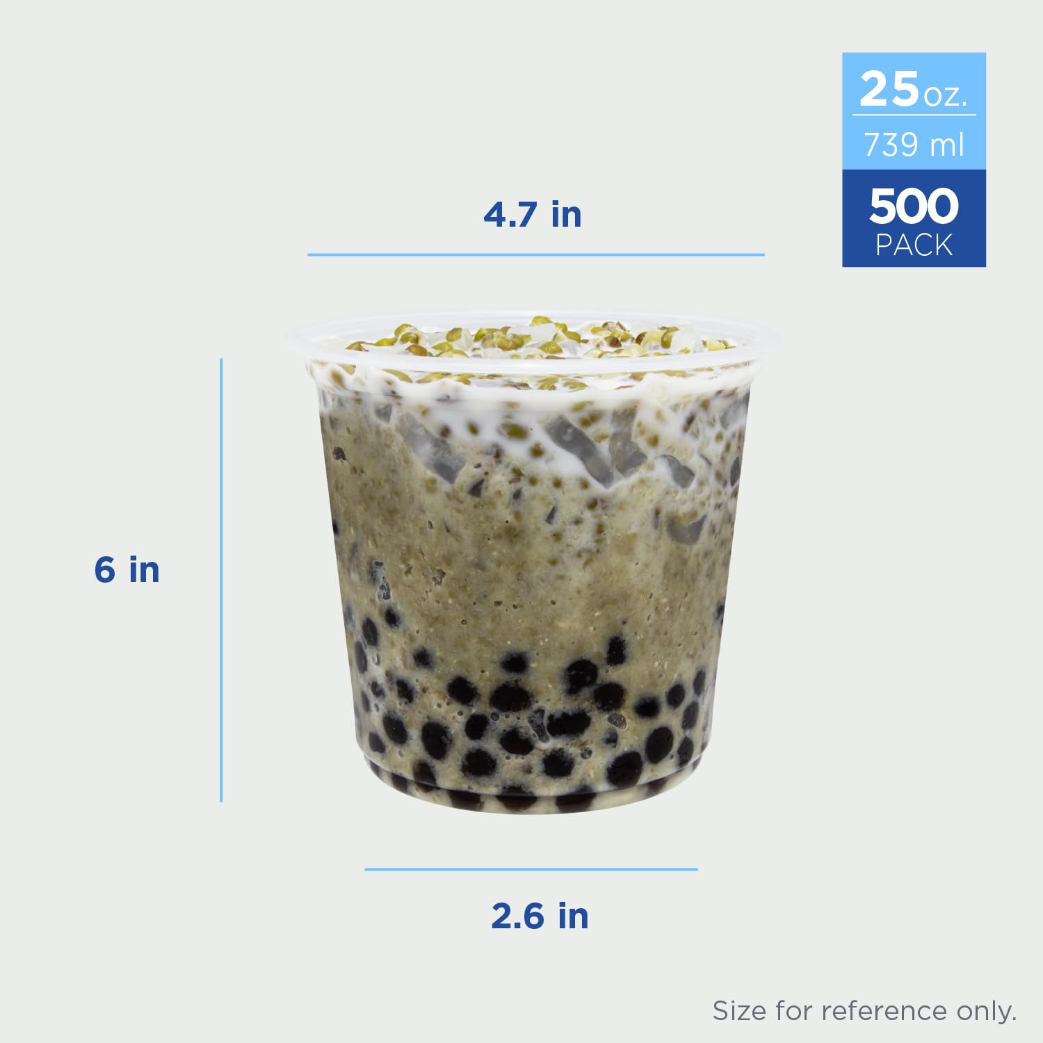 Karat C1025 25 oz PP Flat Rim Extra Wide Cold Cups (120mm) - (Case of 500)