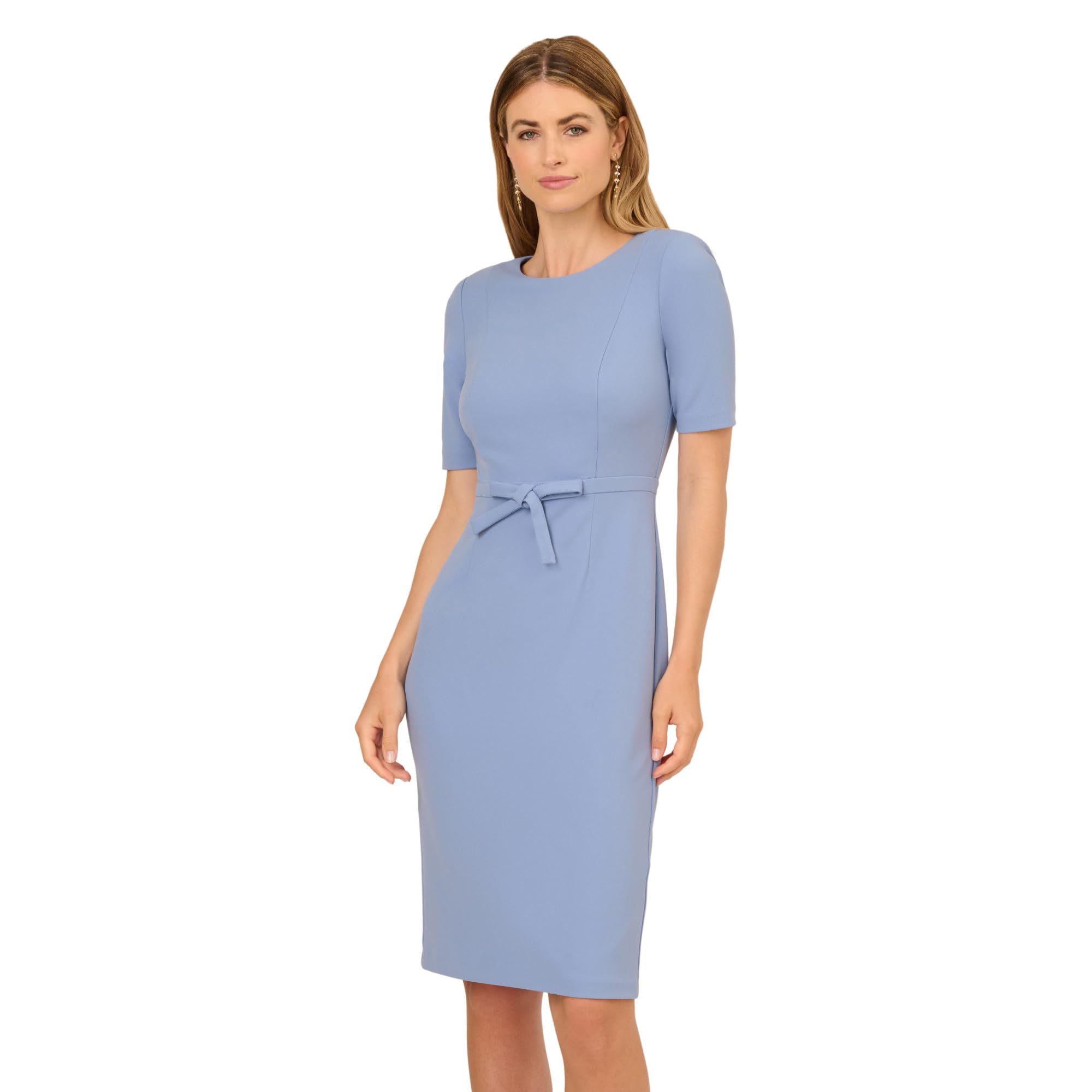 Adrianna Papell Womens Mini Bow Front Sheath Dress