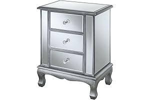 Convenience Concepts Gold Coast Silver Night Stand End Table
