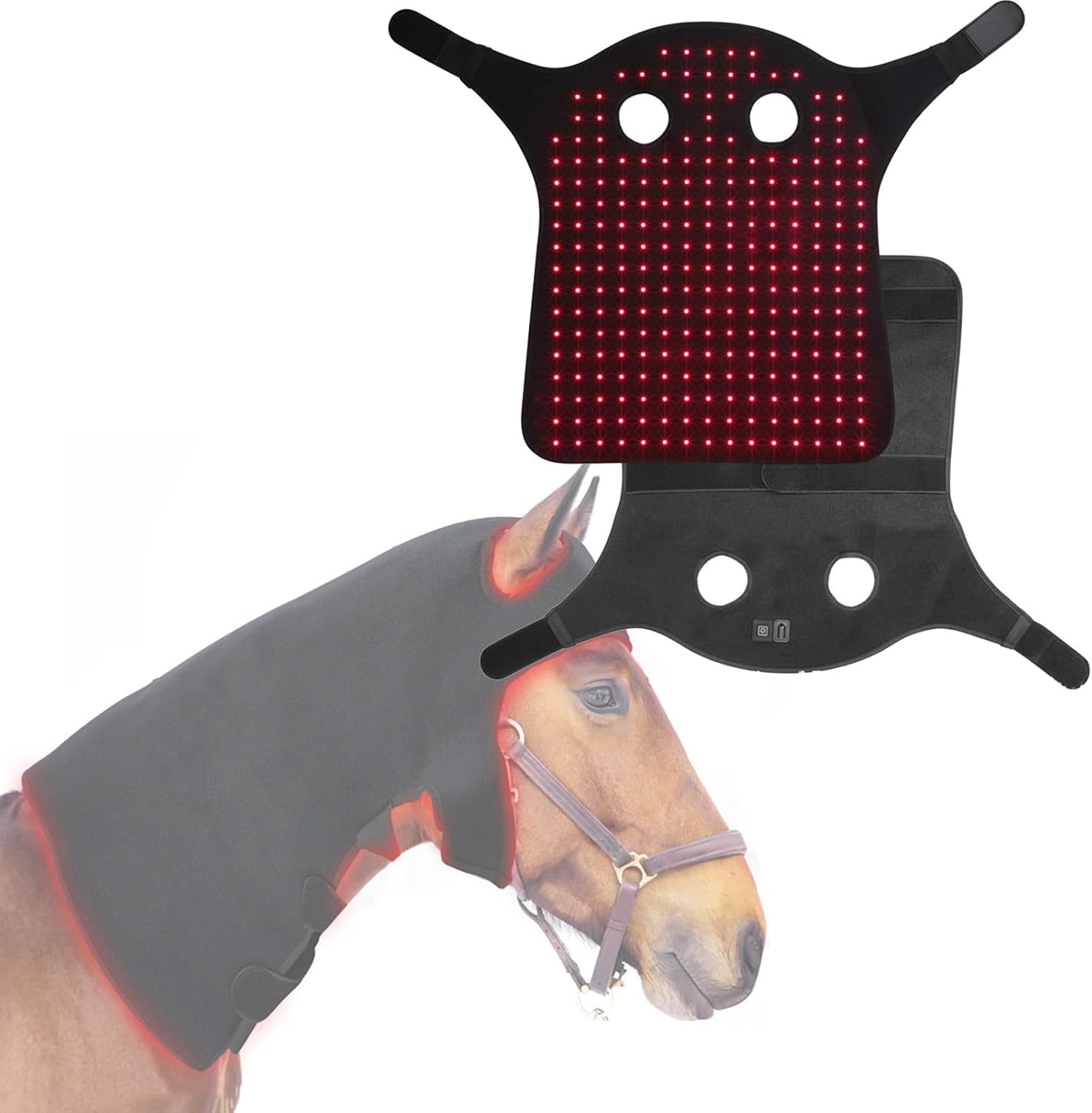 Portable Equine Red Light Device for Pain Relief,Head Therapy Device for Tissue Repair Muscle Injuries Recovery Fracture Healing, Dual Wavelength 660nm 850nm