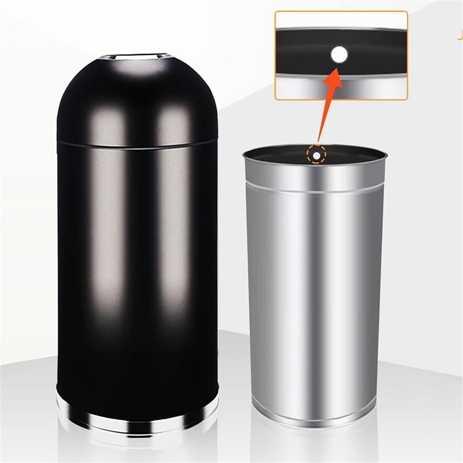 Cubo de basura y residuos para interiores de cocin Botes De Basura Bote for Hoteles Centros Comerciales bote de basura(Negro,Pequeño)