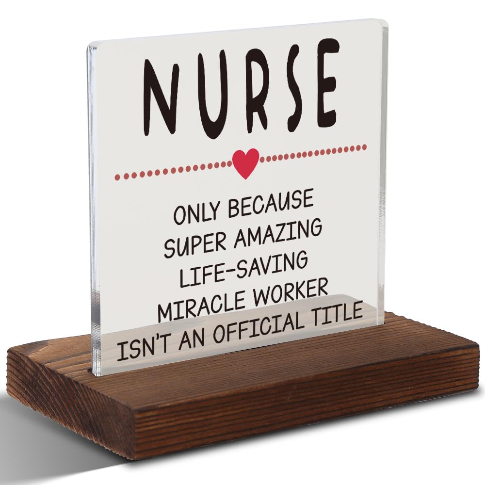 Nurse Retirement Gifts, Nurse Accessories for Work, Nurse's Day Appreciation Gifts, Modern Acrylic Desk Plaque with Inspirational Quotes, 10 x 10 x 1.5 cm,XXD4