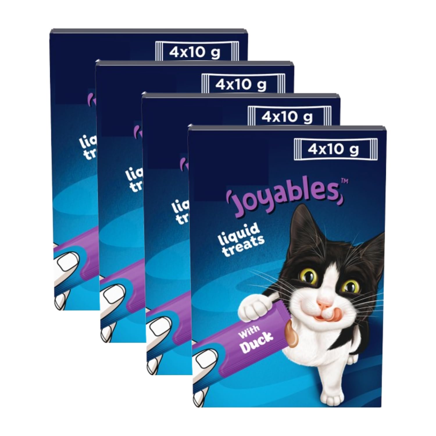 Joyables Lickable Cat Treats With Duck 4x10g - Make Bonding Time Extra Special With Joyables Creamy, Duck-flavoured Treats With No Added Sugar, Low Calories, and a Smooth Texture