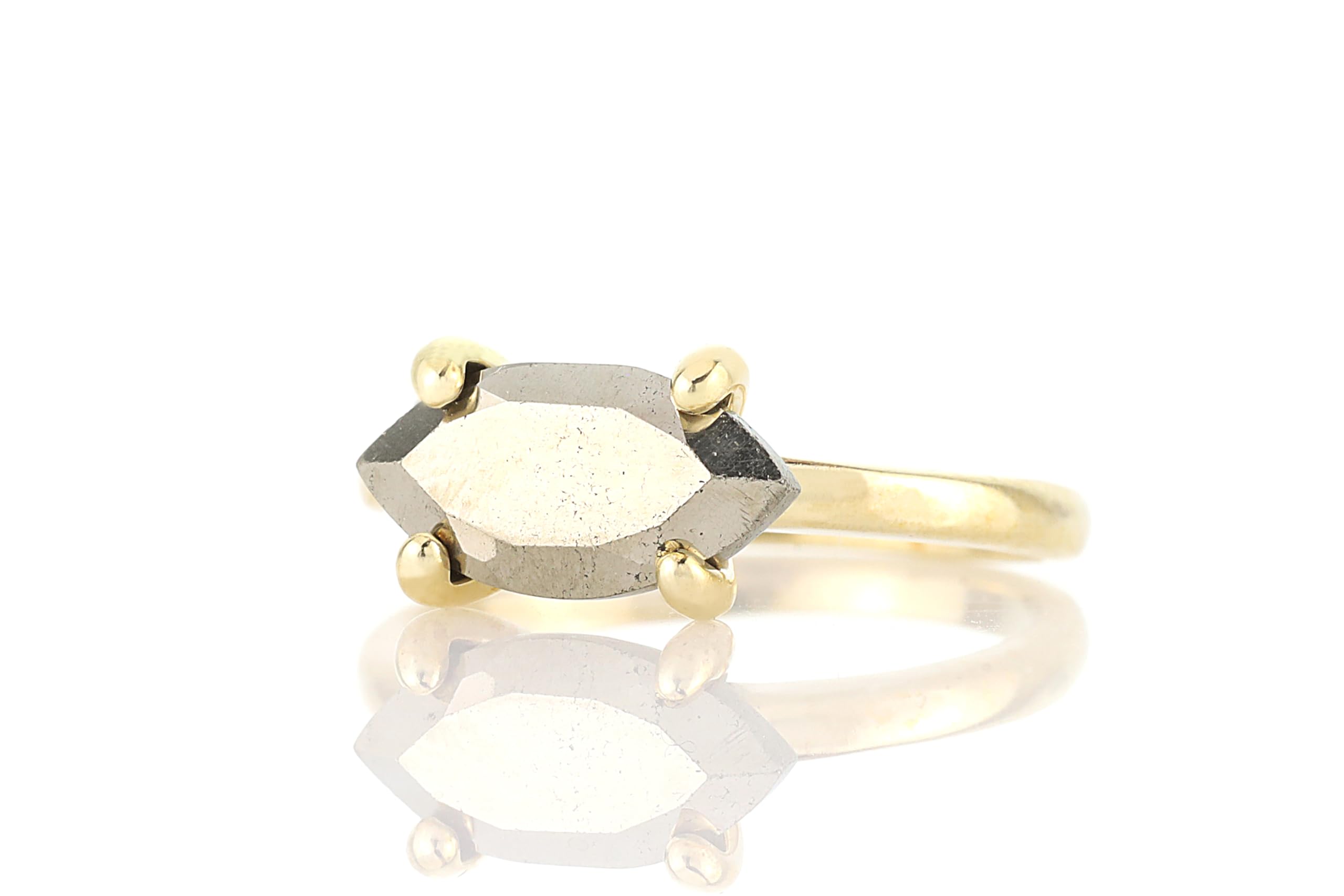 Bague Marquise Pyrite de Fer - Bague cocktail faite à la main - 11