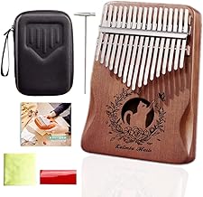 Kalimba 17 Keys, Cat Pattern, Cute, Thumb Piano, Kalimba, 17 Notes, C Tone, Tuned, Japanese Instruction Manual Included, Premium Protective Case, Musical Instrument, Kalimba Beginner Set