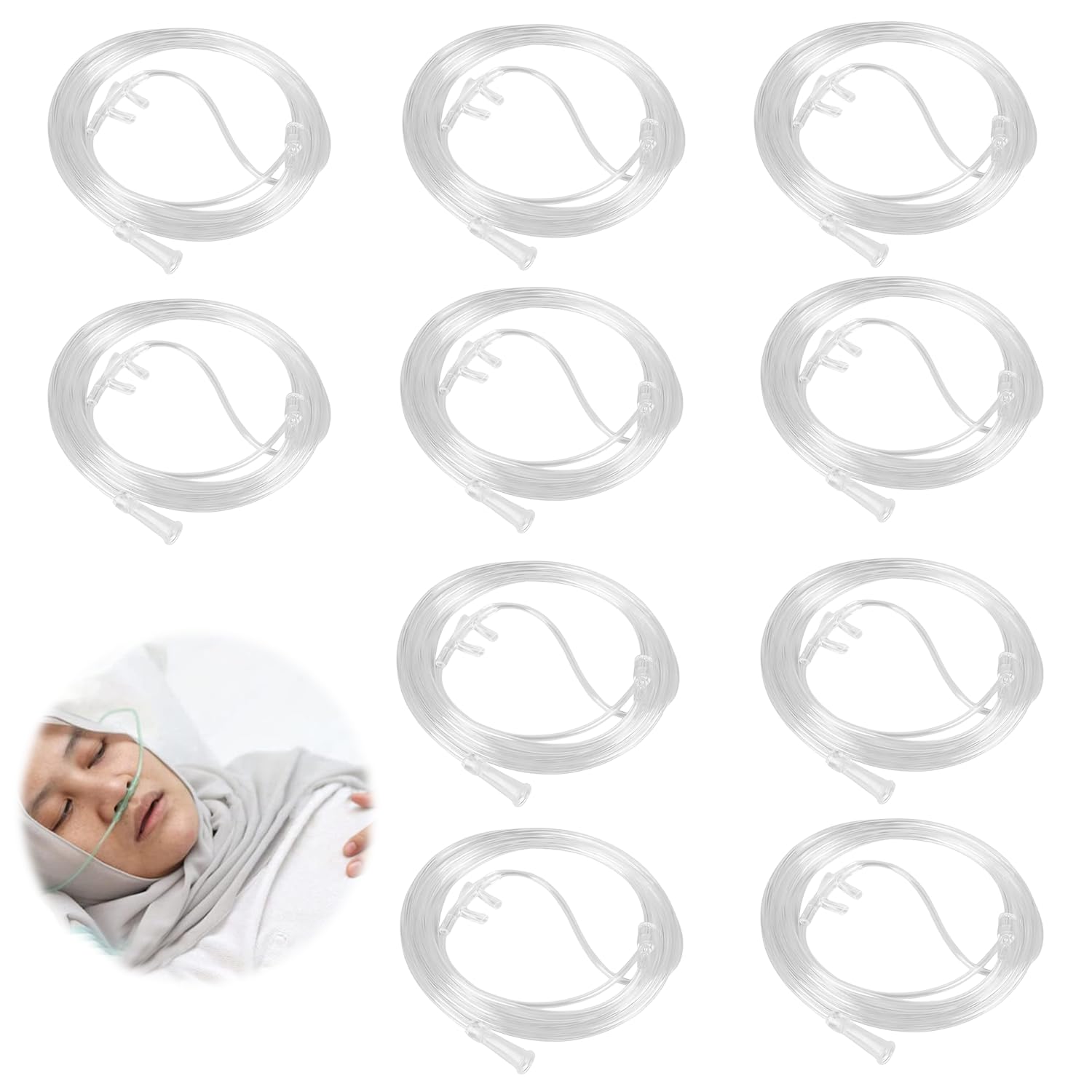 Sauerstoffbrille Nasenbrille Sauerstoffschlauch aus Silikon: HOMURY 10 Stücke Nasenbrille Sauerstoffbrille mit 200cm O2-Schlauch für Sauerstoffgerät Atemtherapie- und Inhalationsgeräte