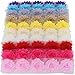 Mybigqueen 5 Piece Boutique Shabby Chic Fabric Rose Flowers Trim DIY Chiffon Frayed Tulle Flower, 10 Colors