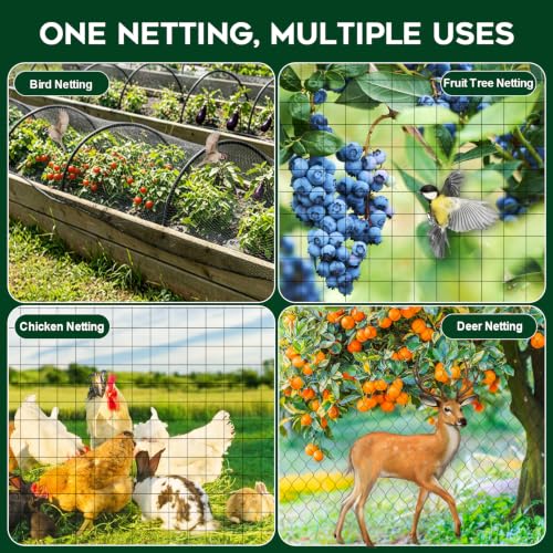 Image of FEED GARDEN Garden Netting 7FT x 25FT for Raised Beds, Heavy Duty Bird Netting & Deer Fence with 3 /4 Inch Mesh, UV Resistant Garden Cover for Strawberries, Vegetables, Flowers and Garden Plants