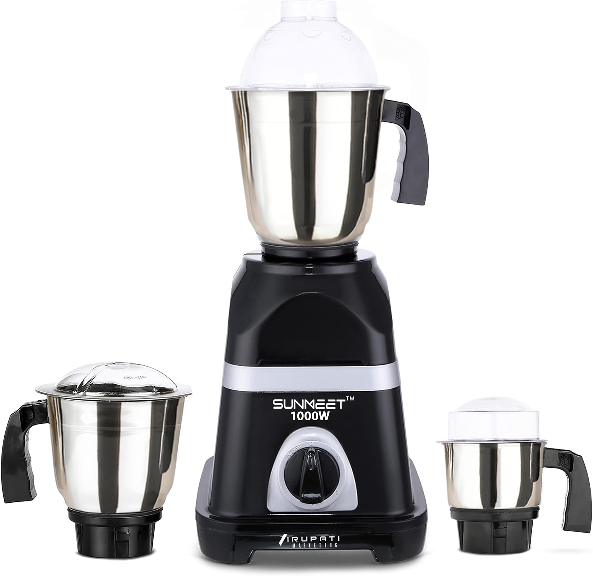 Diaa Powerfull 1000W Origional Quality Mixer Grinder with 3 Stainless Steel Jars (1 Wet Jar, 1 Dry Jar and 1 Chutney Jar), Black