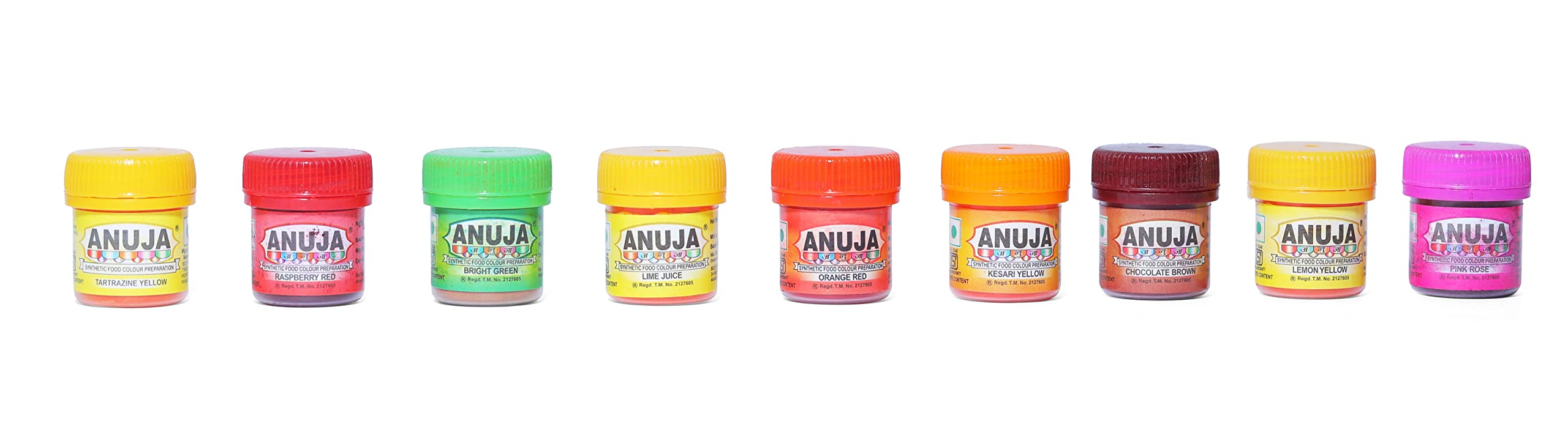 AJANTA food colour powder combo Tartrazine Yellow, Raspberry Red, Bright Green, Lime Juice, Orange red, Kesari Yellow, Chocolate Brown, Lemon Yellow, Pink Rose - Pack of 9 (10g each) (B0B6RTQNGQ) Amazon Price History, Amazon Price Tracker