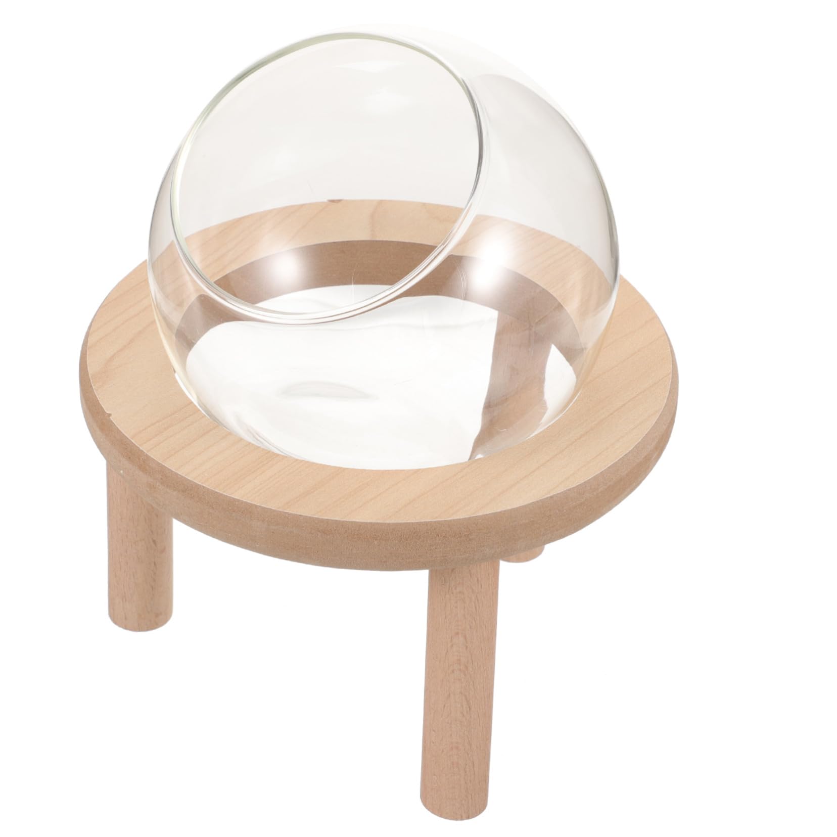 TOYANDONA Transparente Kleine Hamsterbadewanne aus Glas und Holz Sicheres Sandbad für Hamster und Meerschweinchen im Heimgebrauch