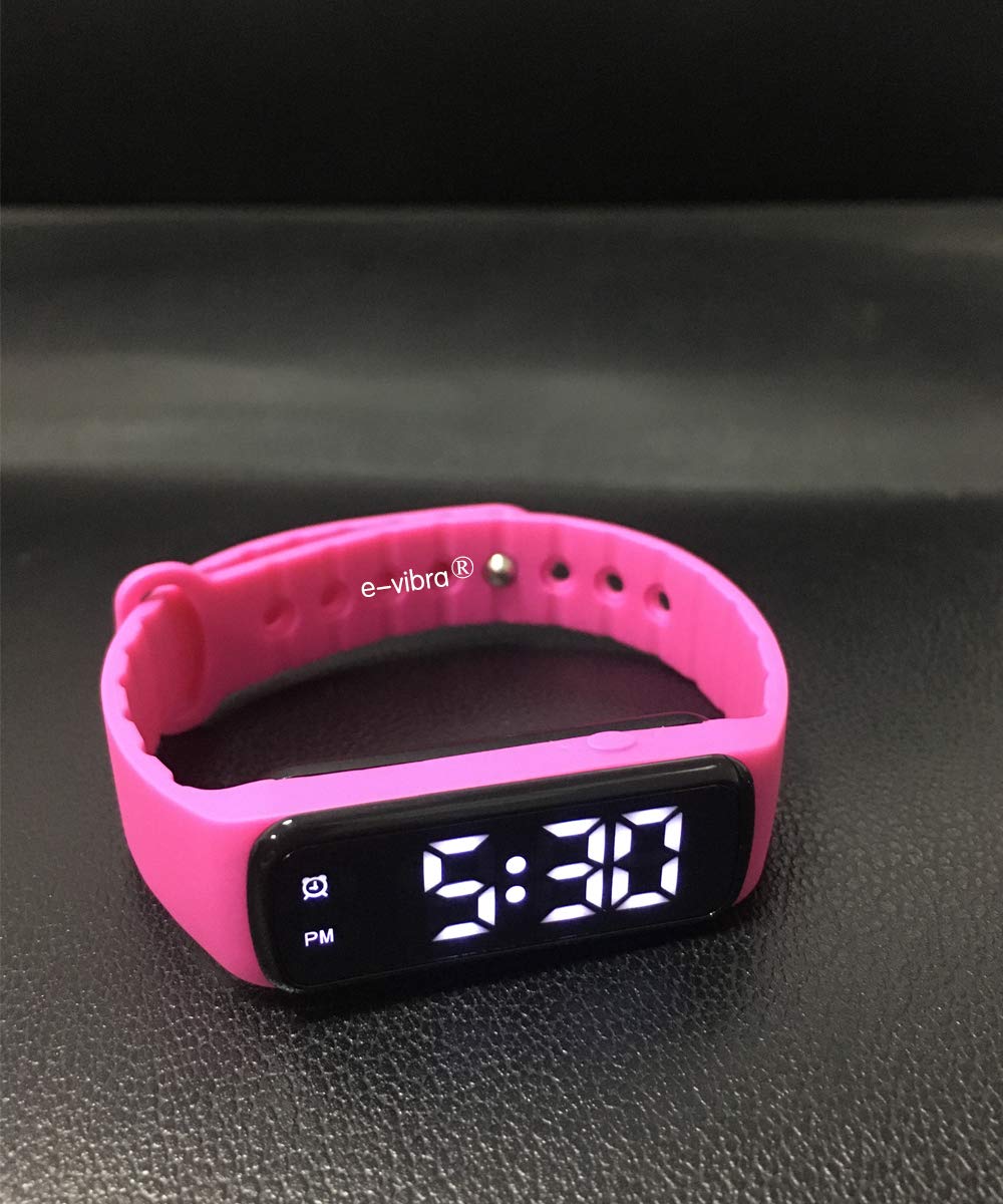 Orologio con 8 allarmi vibranti promemoria – resistente all'acqua, con vibrazioni, promemoria per bambini, vasino, aiuto per l'addestramento, orologio con vibrazione per ADHD, Rosso rosato, 1