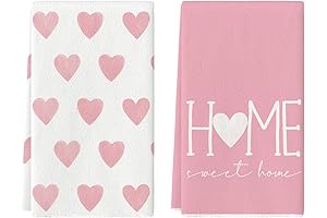 Artoid Mode Pink Heart Love Home Sweet Home Valentine's Day Kitchen Towels