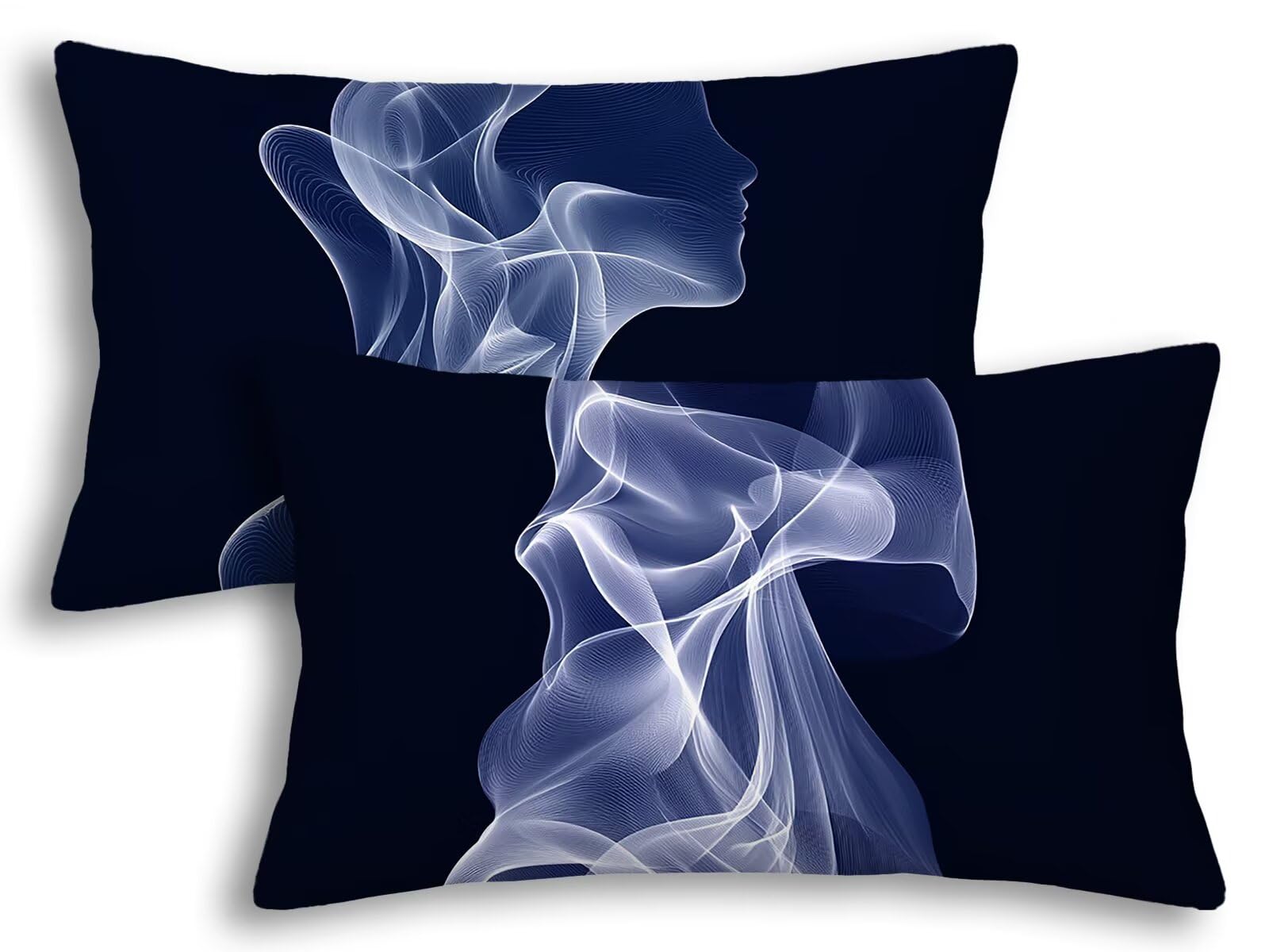 Funda almohada fantasia rectangular de terciopelo premium 40x80 cm con zipper invisible juego de 2