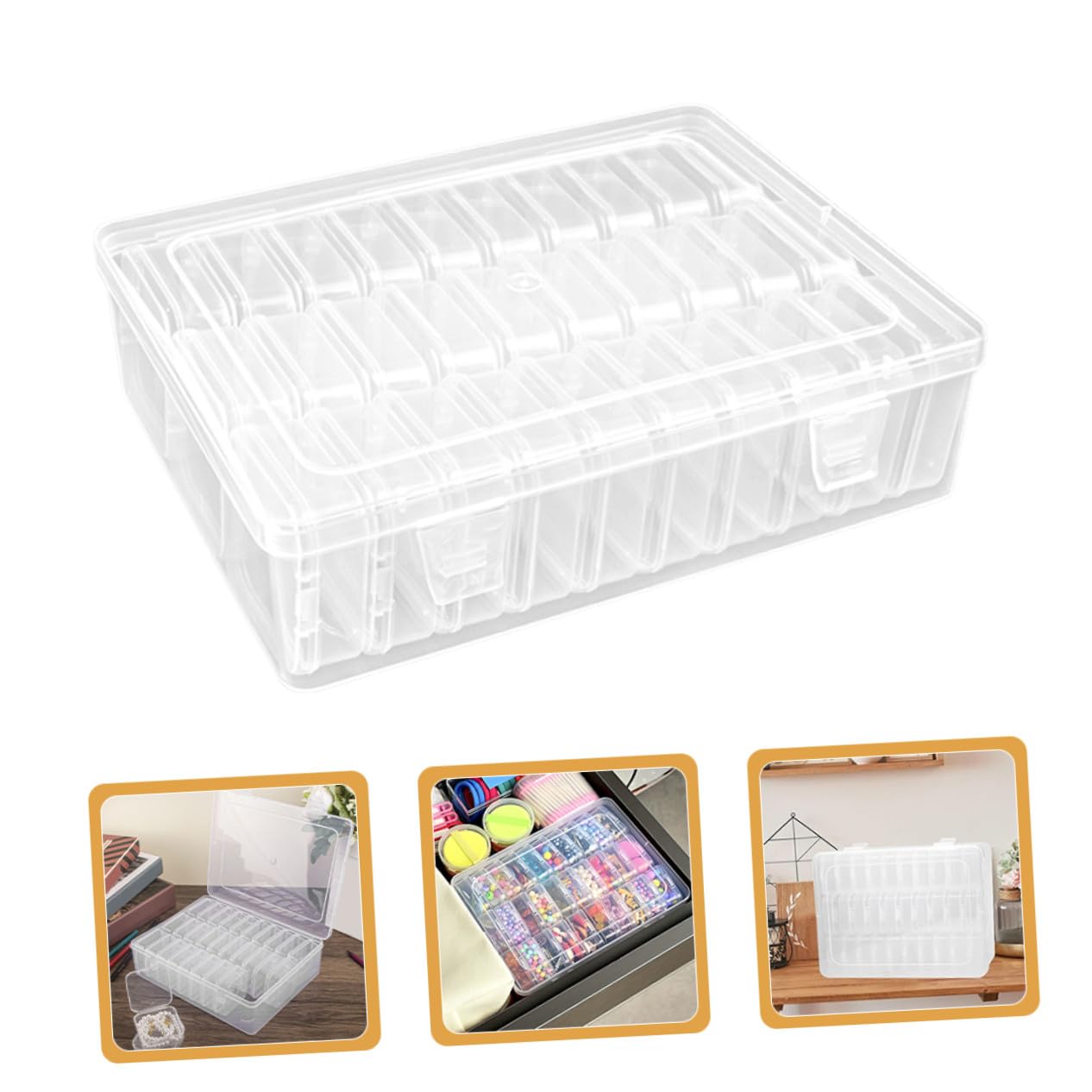 Artibetter 2sätze Kunststoffbox mit Deckel Transparent für Kleinteile Aufbewahrungsbehälter Teilebox Bastelbox Perlenorganizer Mini-schmuckorganizer DIY-projekte