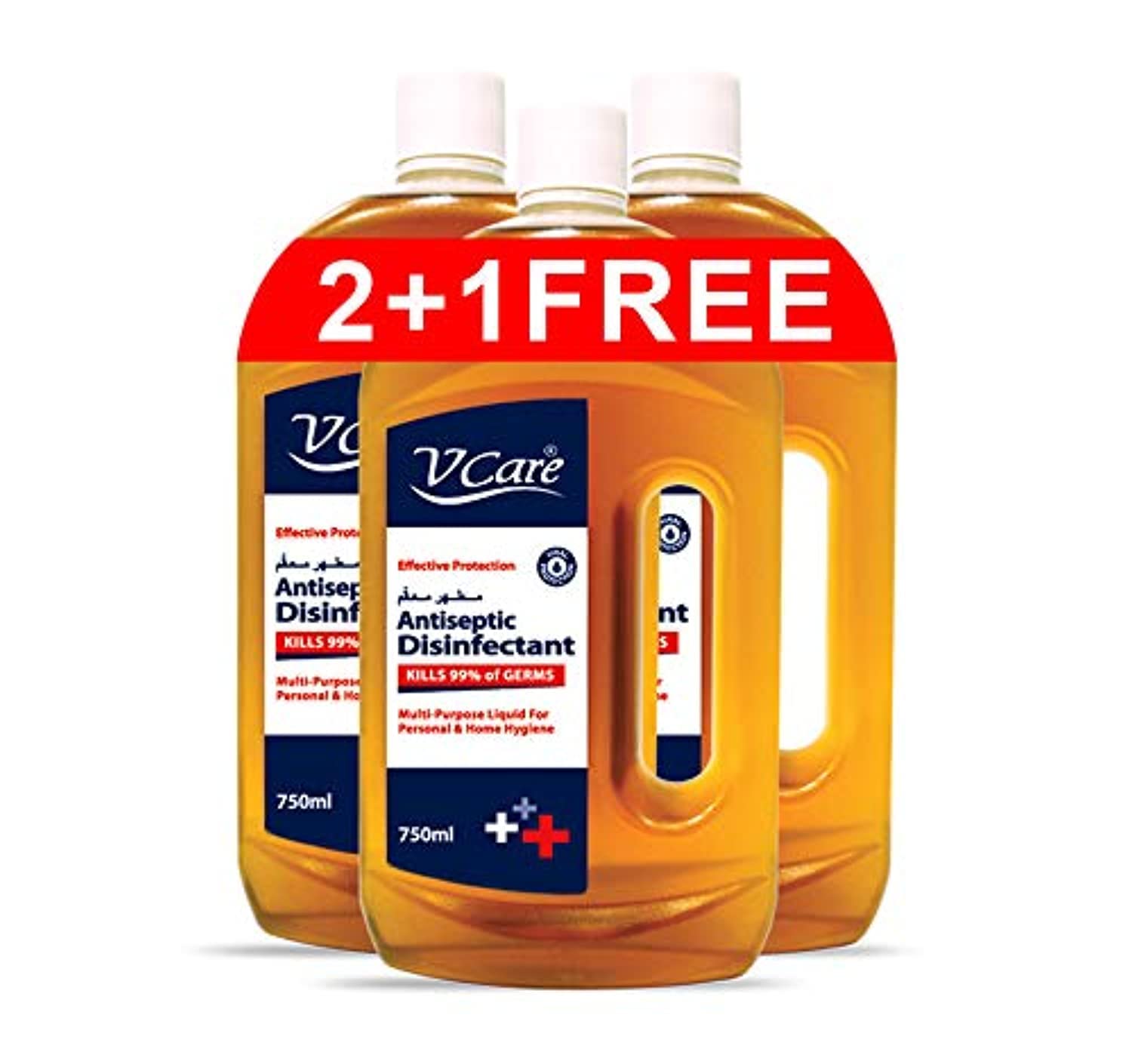 V Care Antiseptic Disinfectant Liquid Multi Purpose Liquid For Personal And Home Hygiene Versatile And Effective Protection 750Ml (Pack Of 3)