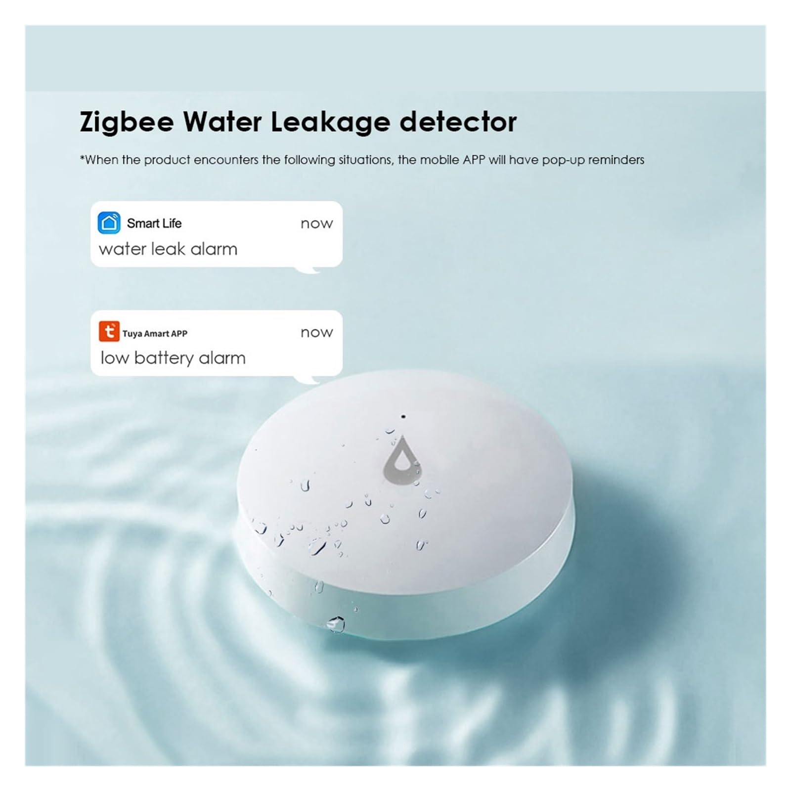 Capteur de Fuite d'eau Tuya détecteur Intelligent capteur d'inondation sans Fil Smartlife Alarme sécurité for Maison Intelligente