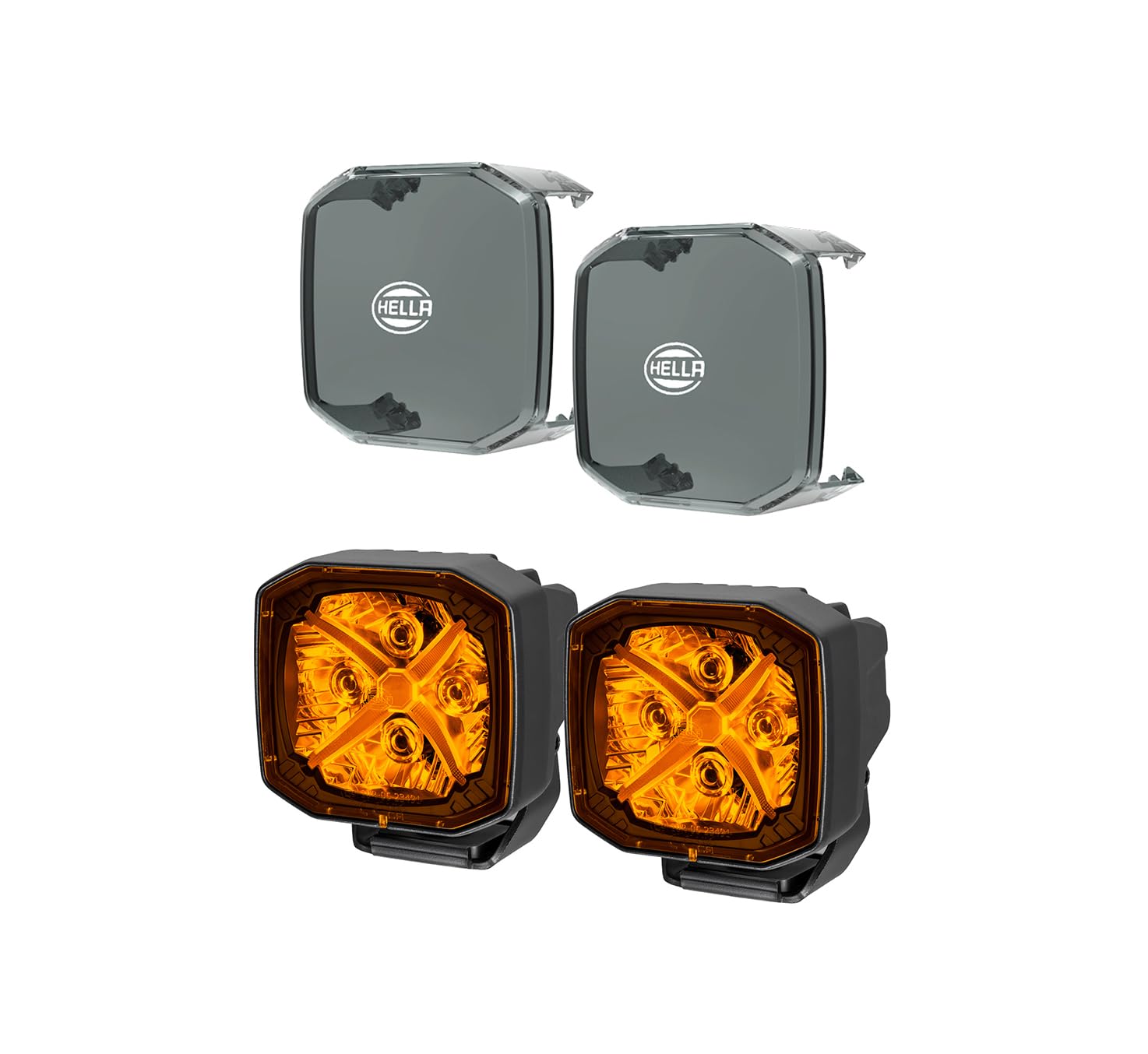 Hella X-TREME XT-3A Amber 3-Inch LED Offroad Driving Light with 5700LM, Featuring Amber X Position Light and Side Signal