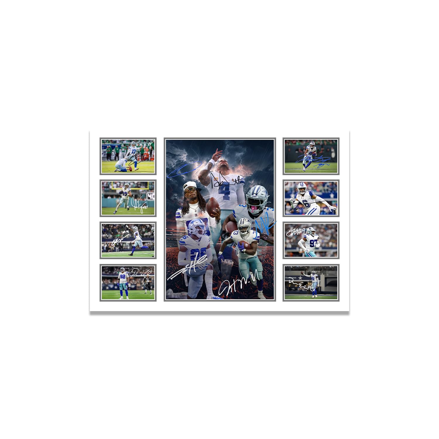 AllStarMedia Tribute To Dallas Cowboys NFL America's Team Signed Poster Print - Limited Edition Autograph Fan Gift – Collectible Memorabilia Wall Art Merchandise (A3 Unframed)