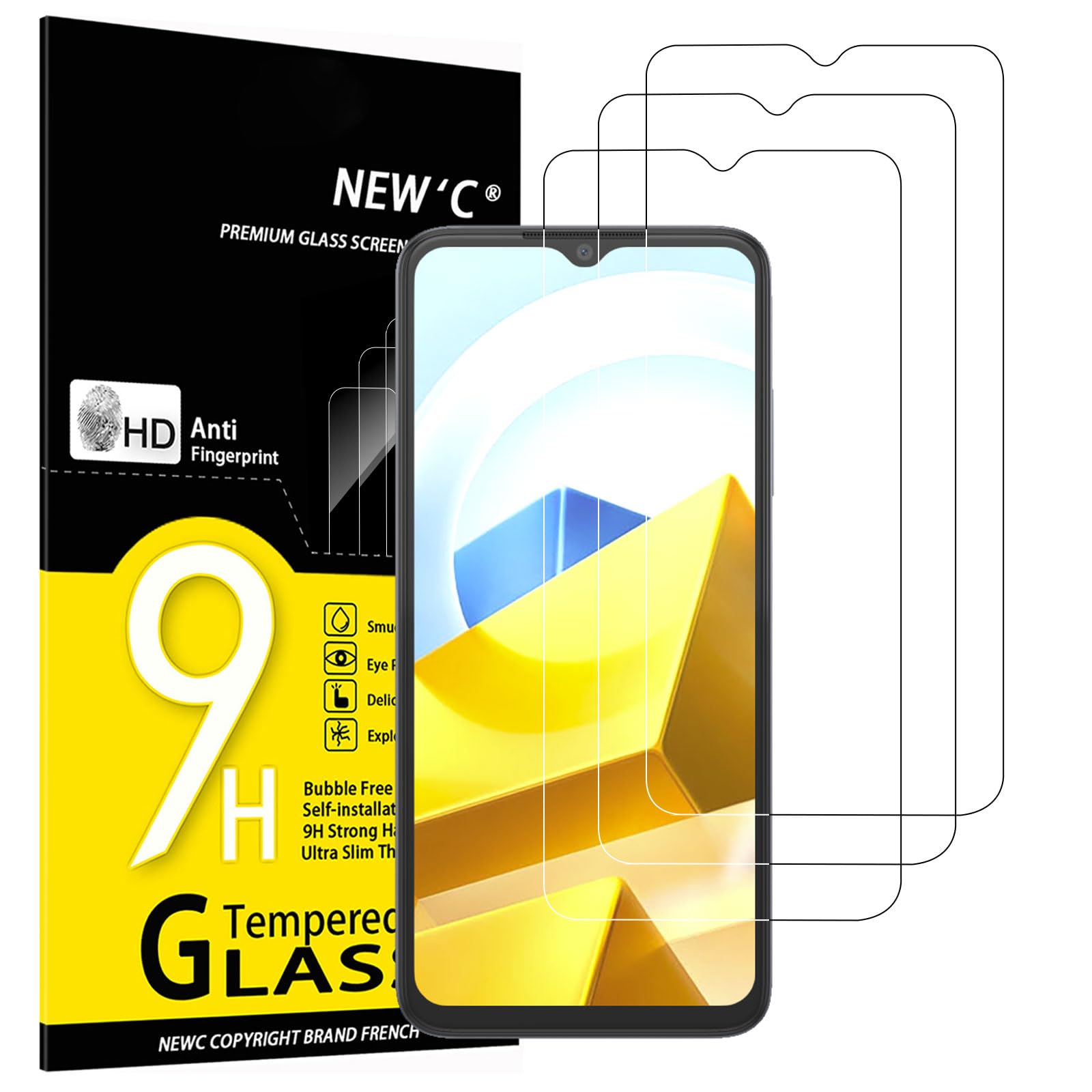 Protector De Pantalla Xiaomi POCO F7 - Cristal Templado 9H, 3 Piezas, Antihuellas, Fácil Instalación (no Compatible Con F7 Pro)