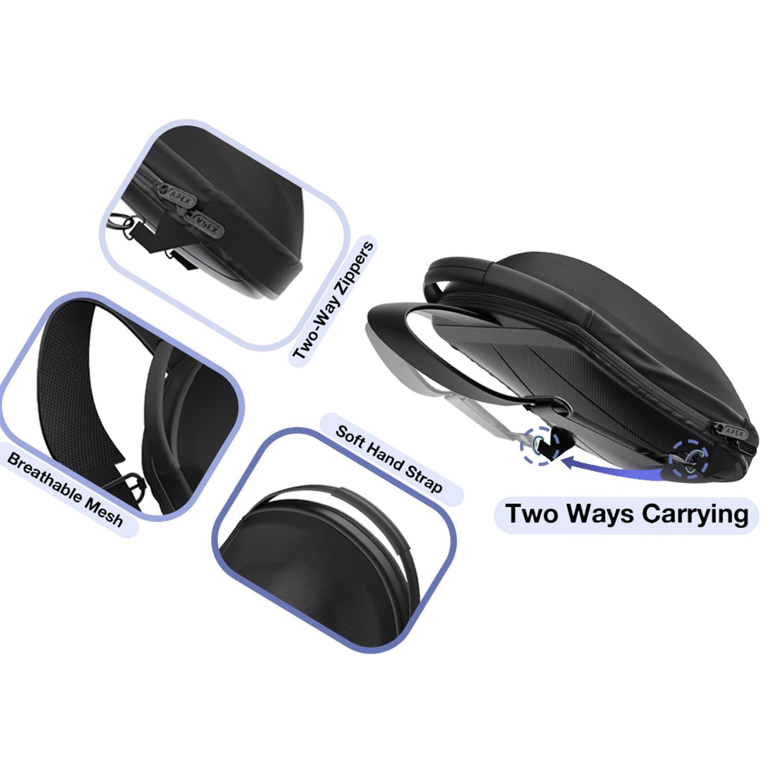 Funda de transporte impermeable para gafas, bolsa protectora de viaje con correas para el hombro para almacenamiento de 4 accesorios