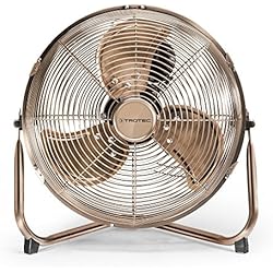 TROTEC Ventilador de Suelo TVM 11, 37 W, 3 Velocidades de Ventilación, Portátil, Silencioso, Inclinación Regulable 100°, Pie de Apoyo Estable y Antideslizante, Hogar, Oficina, Vintage, Bronce
