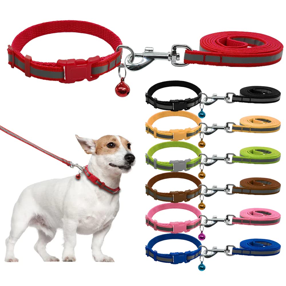 RvPaws Dog Collar Leash Set Included Bell Nylon Reflective Puppy Collar Walking Leash Lead Set Adjustable for Small Puppy-Chihuahua Yorkie-Width-1.5cm (Pack of 1) (Purple) (B0BRVQQ3ZC) Amazon Price History, Amazon Price Tracker