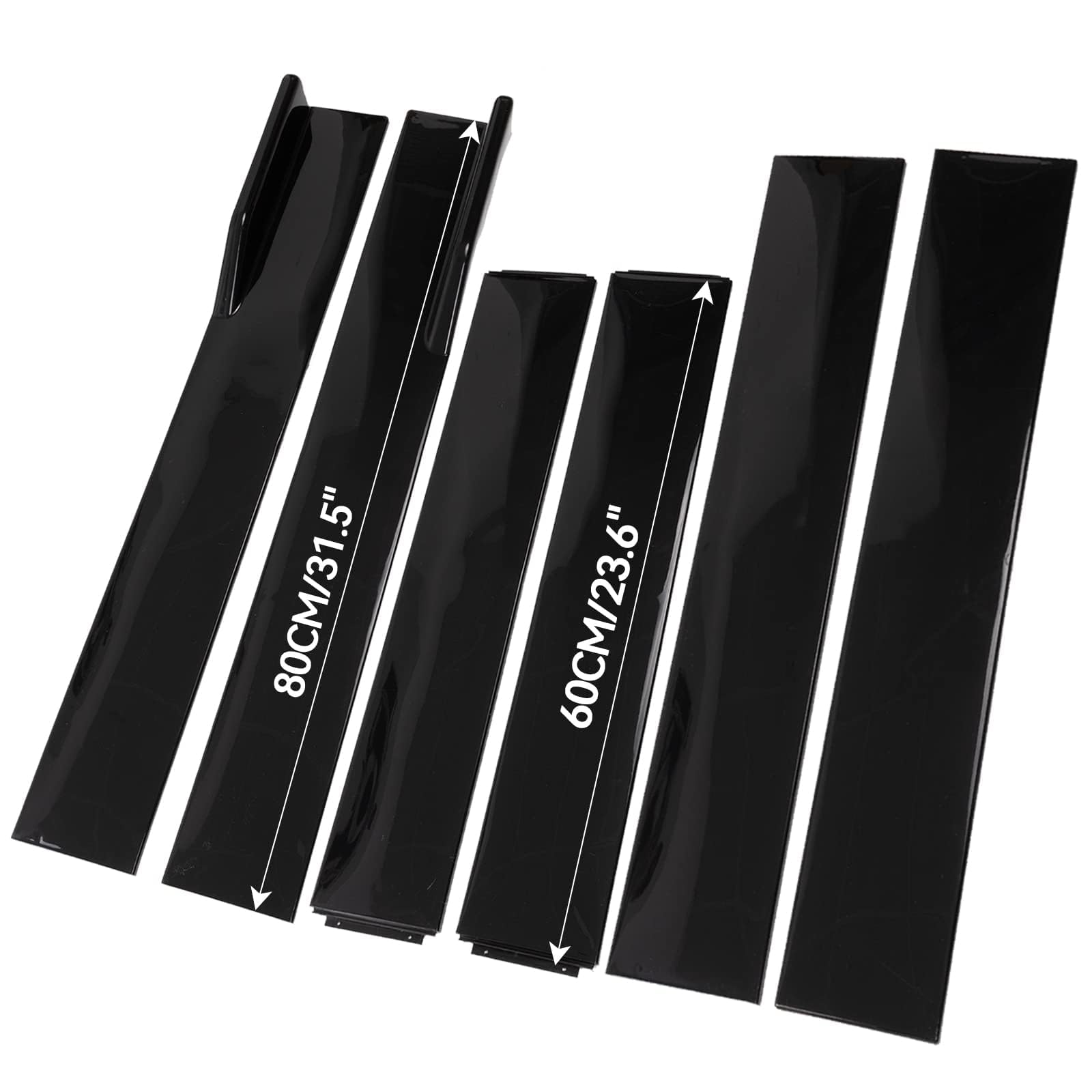 AUTOXBERT 2.2m Faldas Laterales Universales de Coche de Extensión de Panel de Balancín de Labio de Divisor Negro Brillante, Extensión de Faldas Laterales Universales de Panel de Balancín
