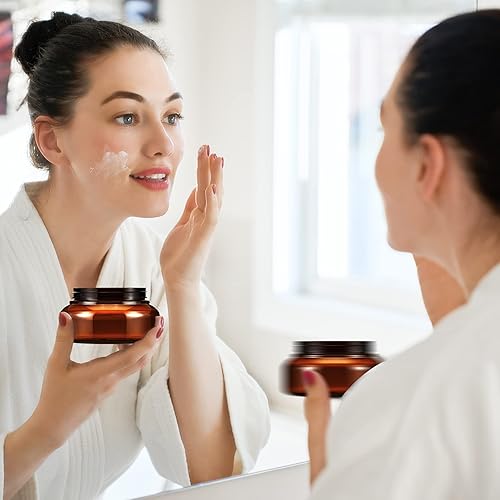 Miniatura 7 de Paquete de 36 recipientes de plástico de 5 onzas con tapas, etiquetas, tarros redondos de plástico con tapas, recipientes vacíos recargables para