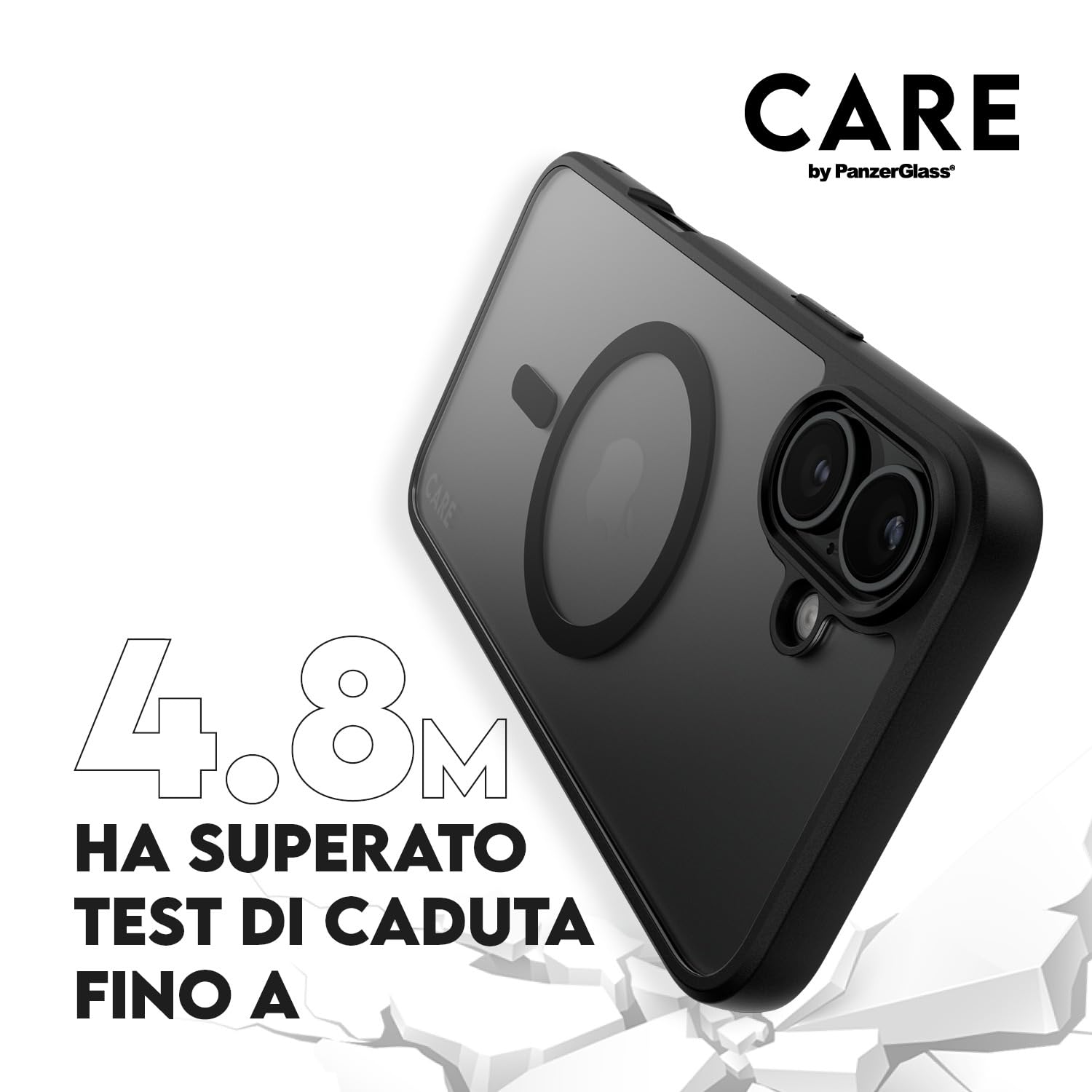 PanzerGlass CARE by ® Flagship Cover Trasparente Urban Combat con MagSafe Pesca iPhone 16 Pro Max | Custodie cellulari in offerta su