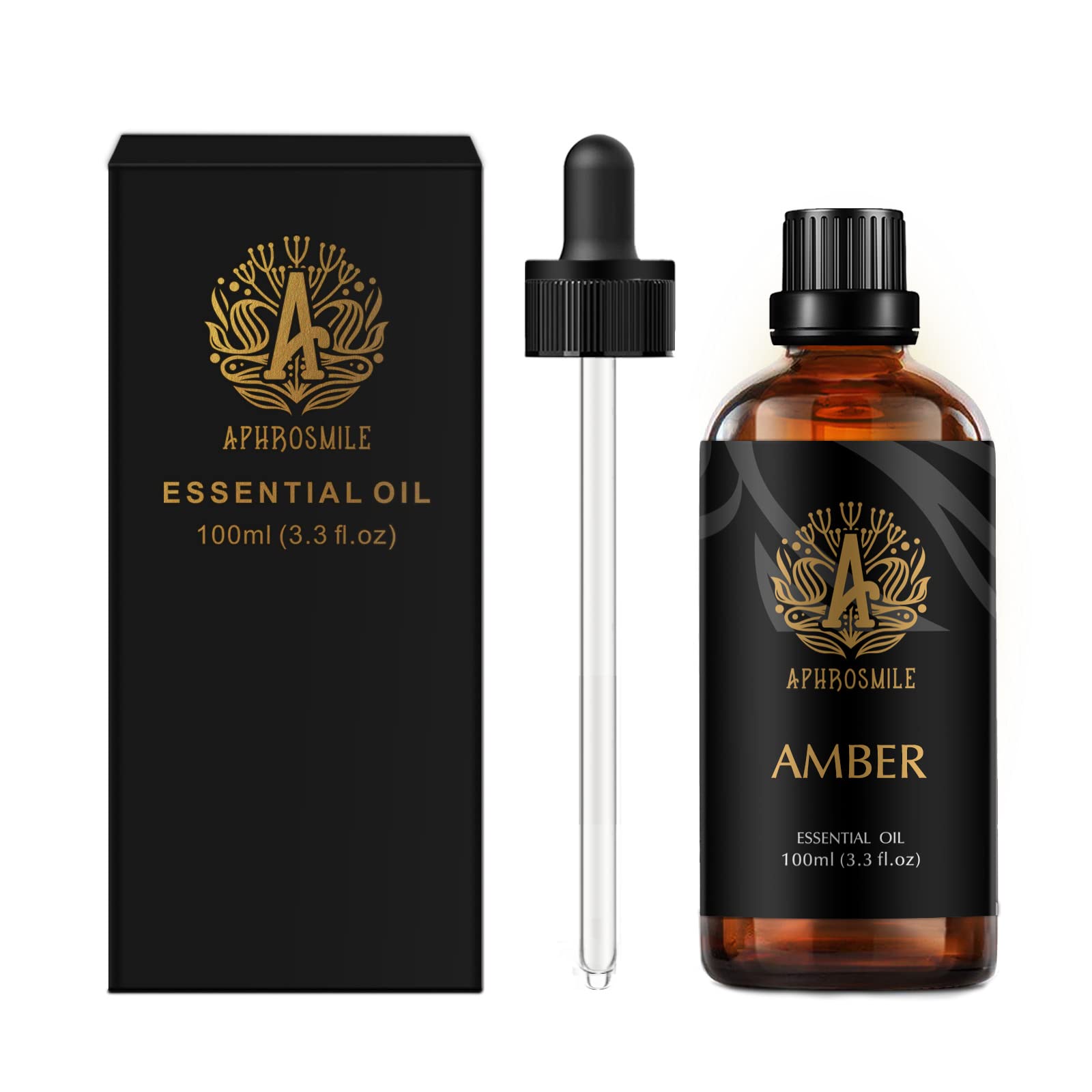 Aceite esencial de ámbar 100% puro para ambientador, aceite esencial de ámbar de aromaterapia para difusor, 100 ml 100 % puro aceite esencial de ámbar para bricolaje, 3,3 oz aromaterapia aceite ámbar