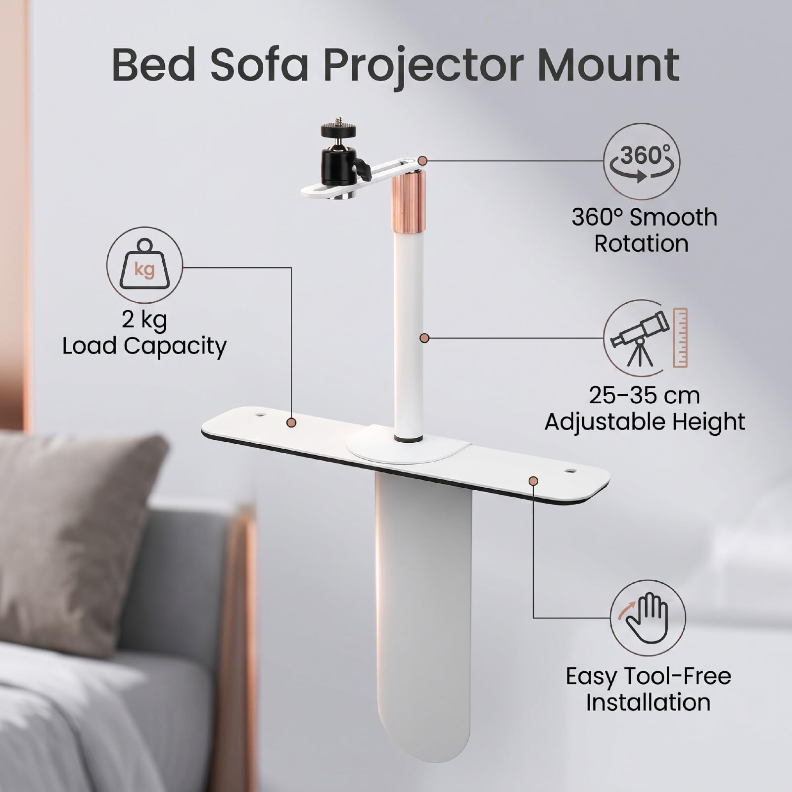 Supporto per Proiettore per Divano Letto con Rotazione di 360°