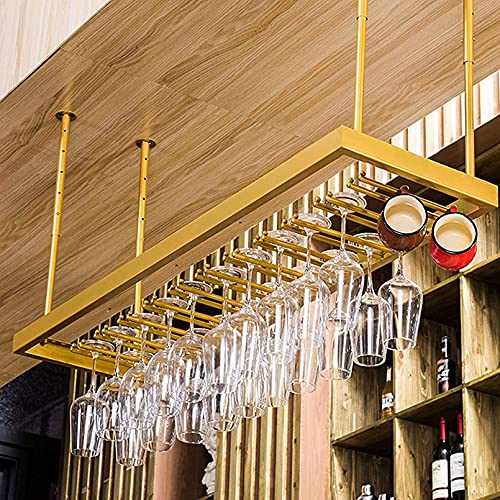 Support à verres à vin suspendu réglable pour aménager un coin bar à la maison