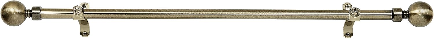 Decorative Window Curtain Rods with Finials, 28 to 48 Inches, 0.75 Diameter - Metallo (Lincoln) - Lightweight & Easy to Install, Adjusts Telescopically to Fit Any Window by Achim Home Decor