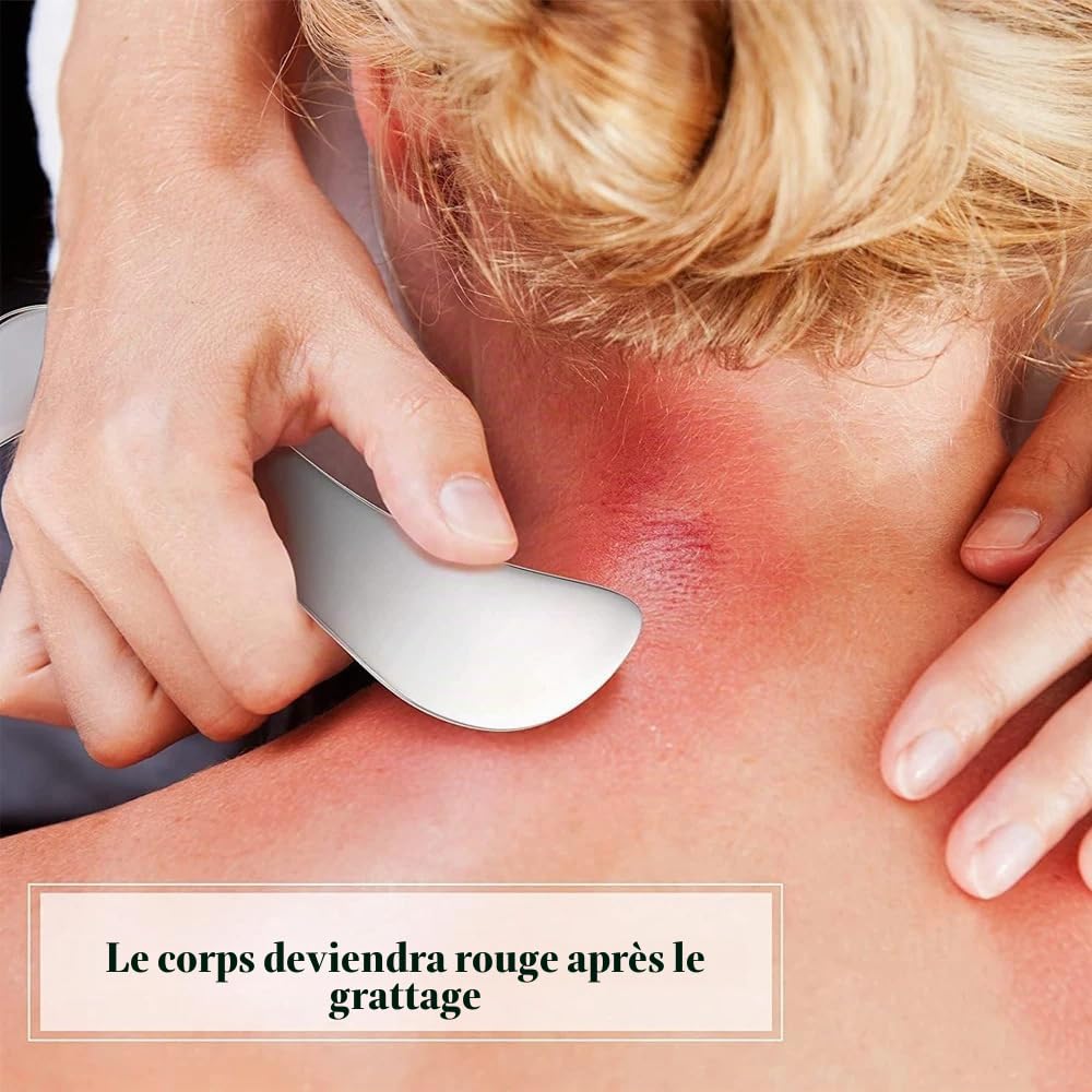 Outil de massage Gua Sha 3 en 1 en acier inoxydable - Guasha pour Sculpter la Ligne de la Mâchoire pour la thérapie physique, Derma Edge GuaSha-Outil de massage GuaSha - Outil IASTM pour la relaxation