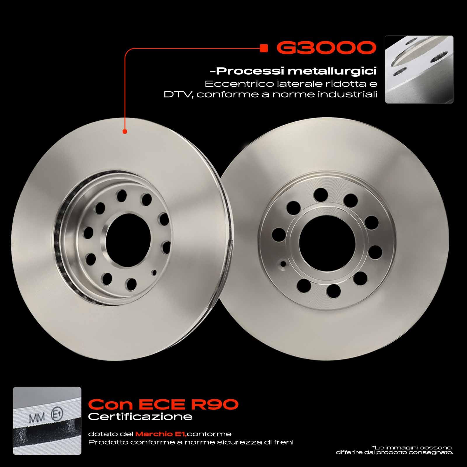 Frankberg Set di dischi freno incl. 2x Dischi Freno Anteriore Ventilato Diametro288mm Compatibile con Golf VI 5K1 Golf V 1K1 Golf Plus 521 5M1 Replace# JZW615301J,5C0615301A